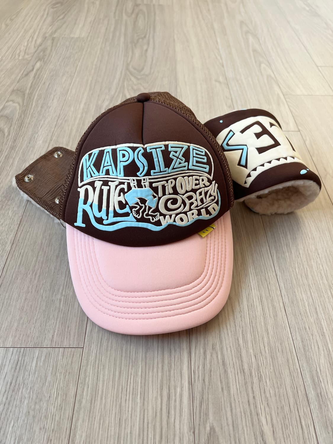 (새상품) 캐피탈 캡사이즈 룰 pt 럼버 트럭 캡 브라운 핑크 상품이미지7