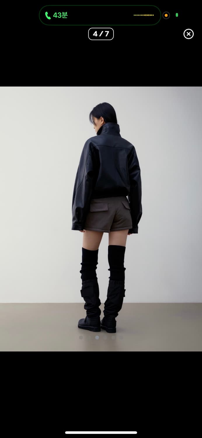 로우클래식 하이넥 레더자켓 상품이미지4