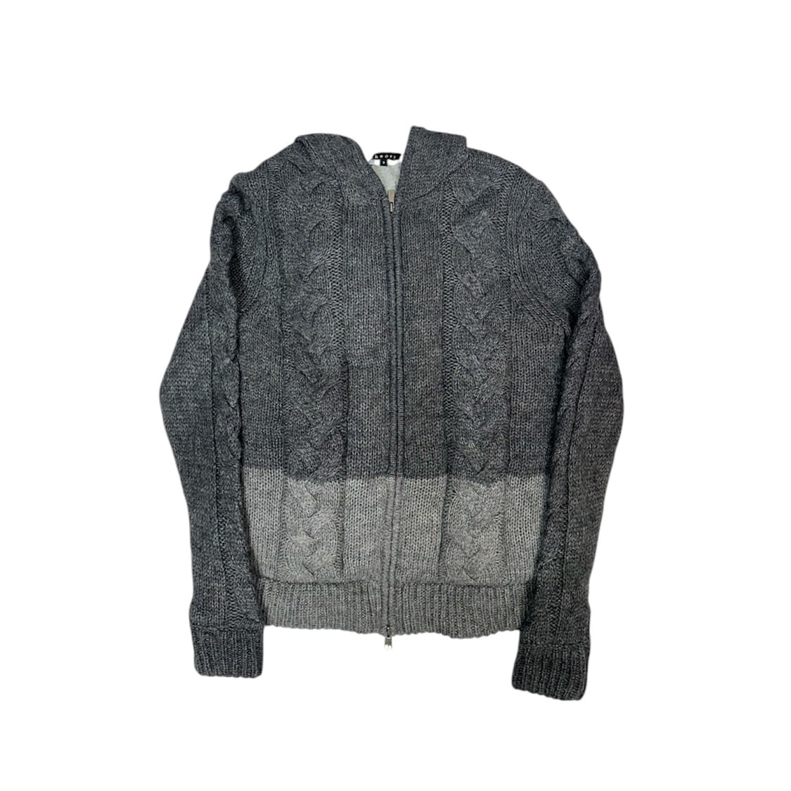 띠어리 일본판 그레이 여성용 꽈배기 니트 후드 집업 S 상품이미지4