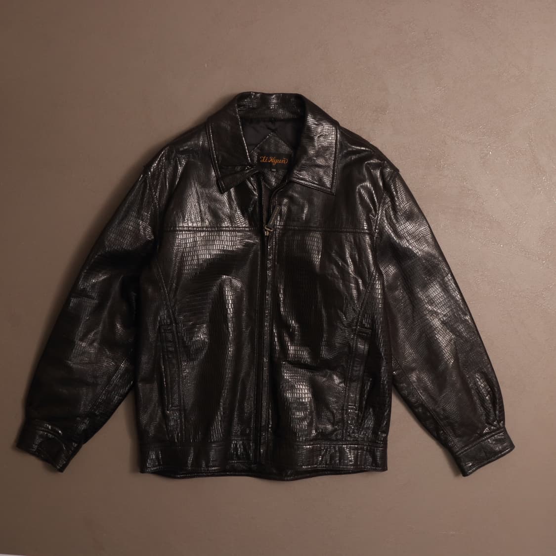 90's 빈티지 양가죽 뱀피 트러커 자켓 A1530 상품이미지1