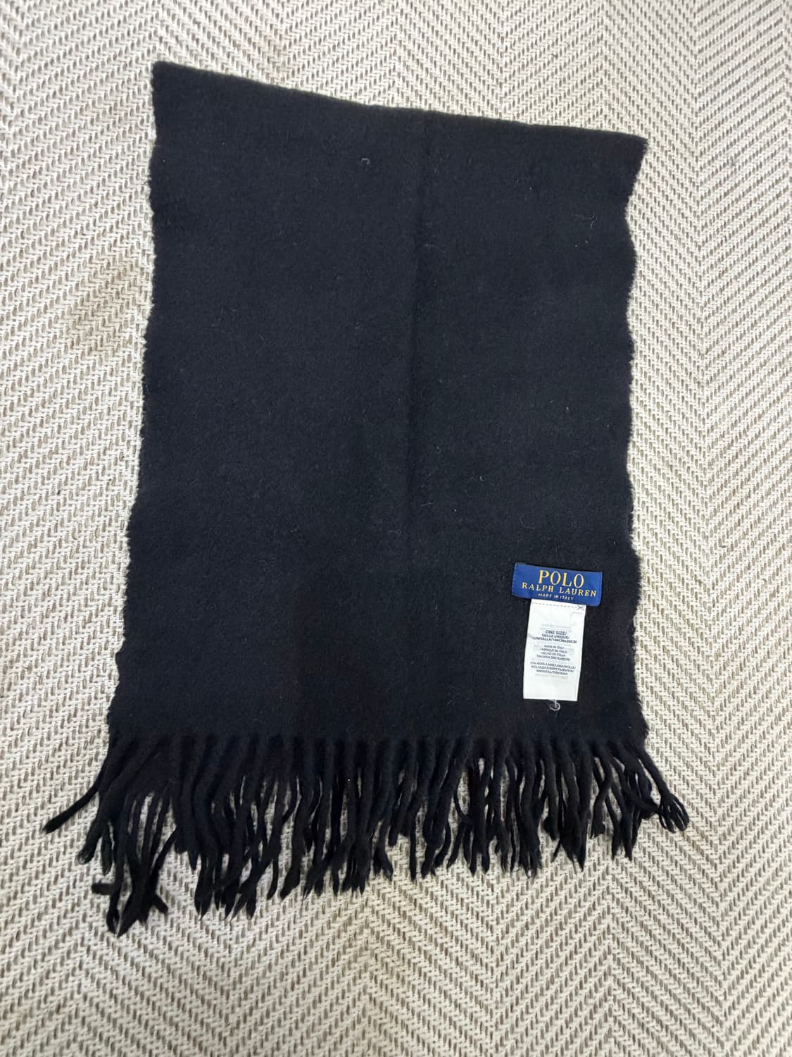 정품) 폴로랄프로렌  블랙 머플러 목도리 레드 로고  상품이미지3
