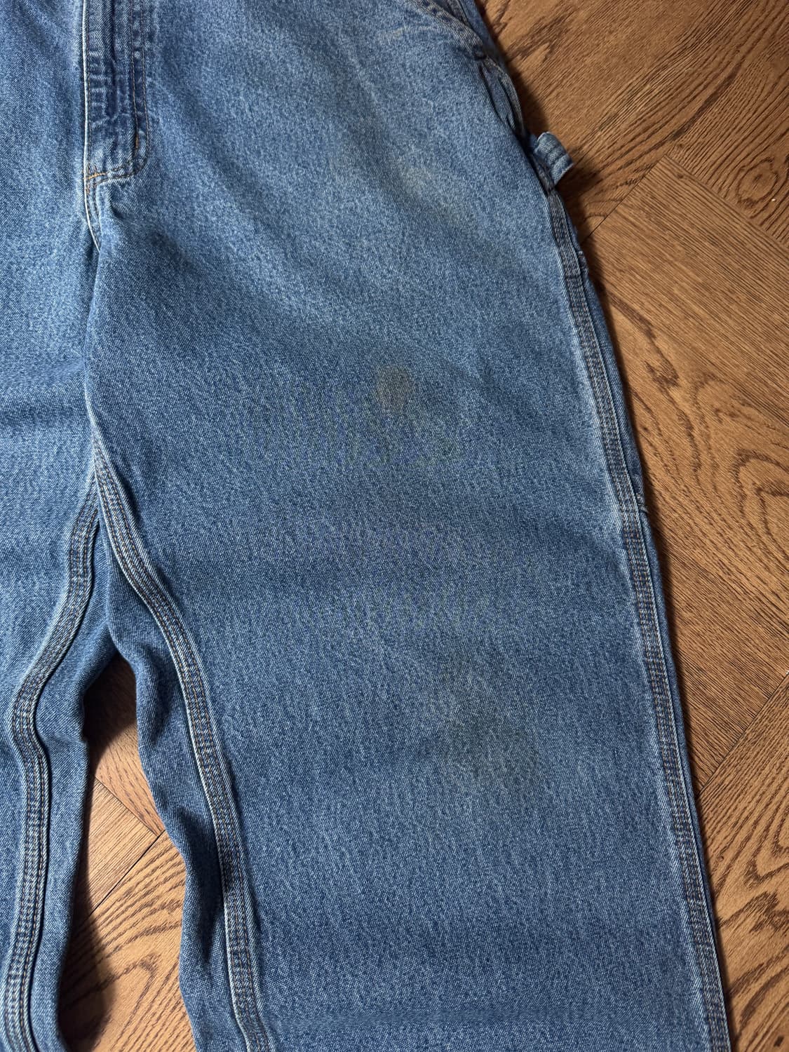 [35]칼하트 USA 미디엄블루 워싱 싱글니 카펜터 워크 데님 팬츠 상품이미지3