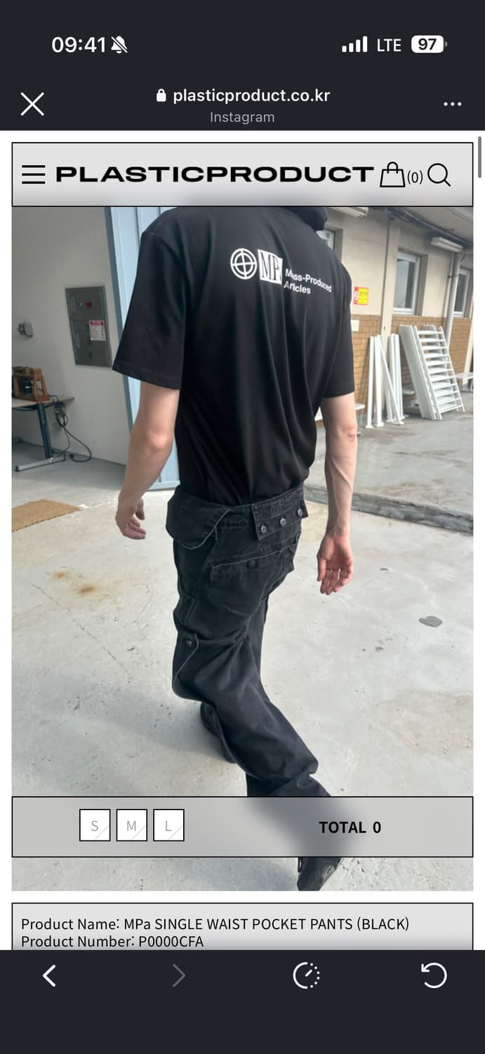 L) 플라스틱프로덕트 SINGLE WAIST POCKET 블랙 데님 팬츠 상품이미지2