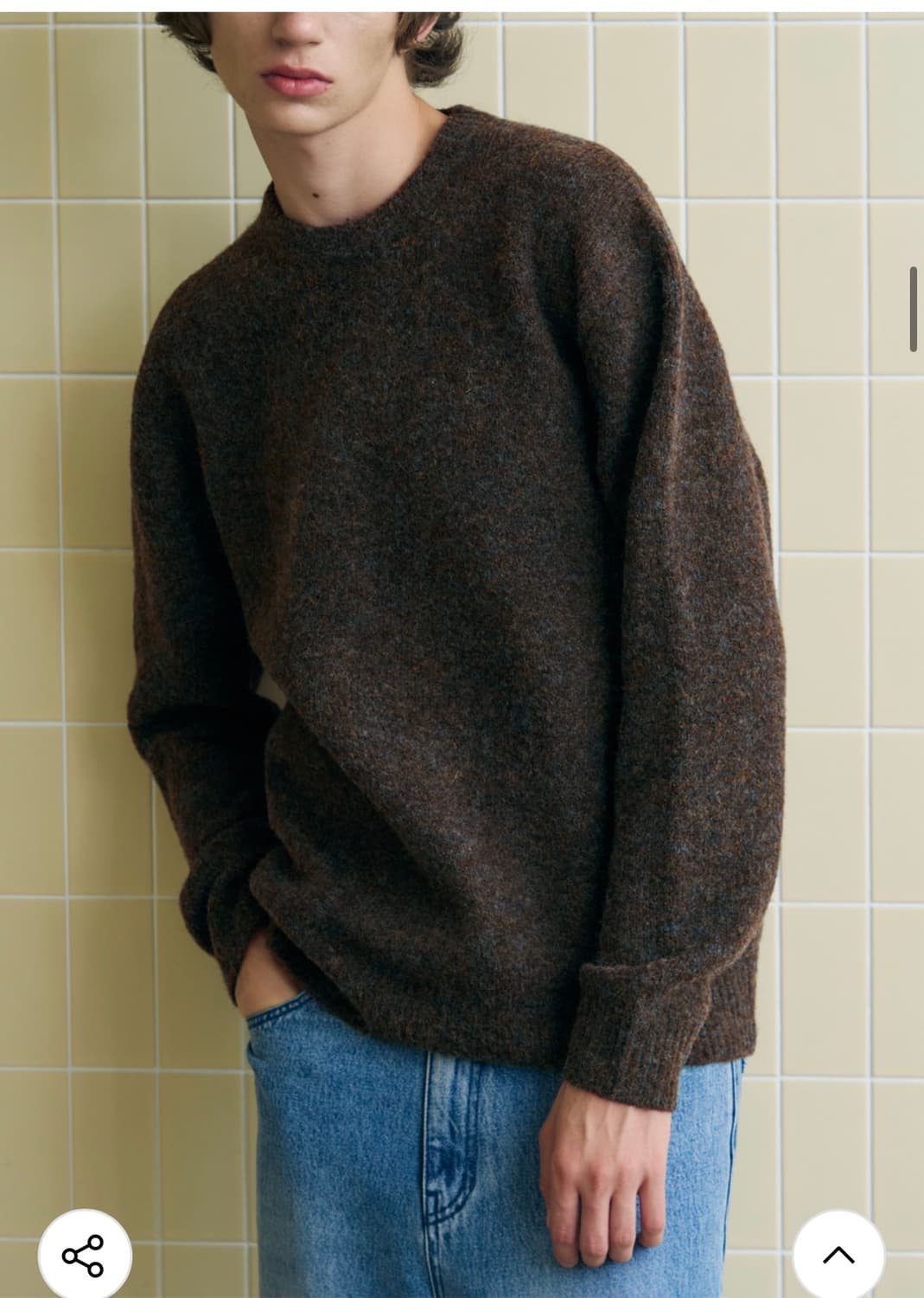 (새상품)(L) 드로우핏 울 블렌딩 헤어리 니트 [BROWN] 판매 상품이미지7