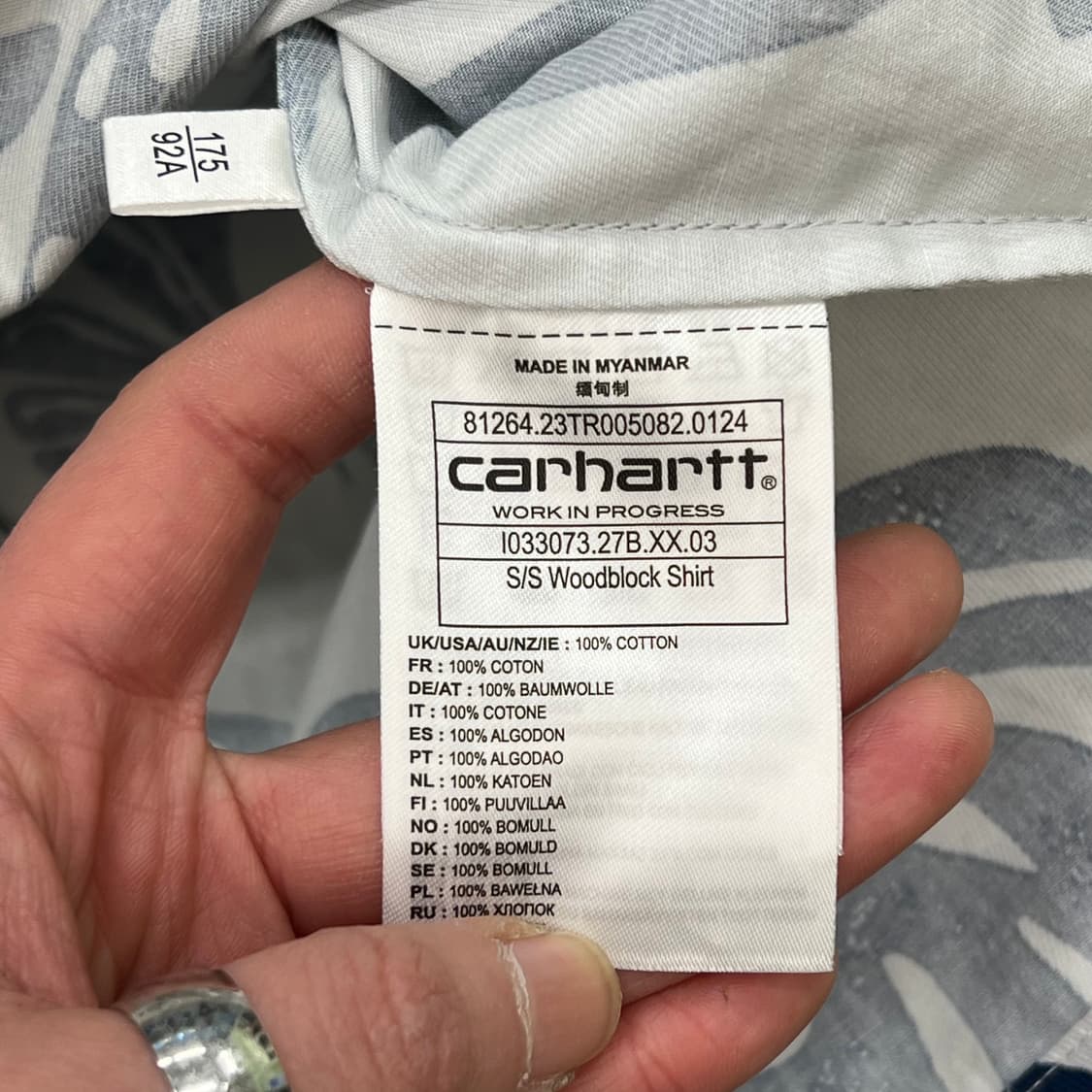 칼하트 패턴 반팔셔츠 r3415 상품이미지6