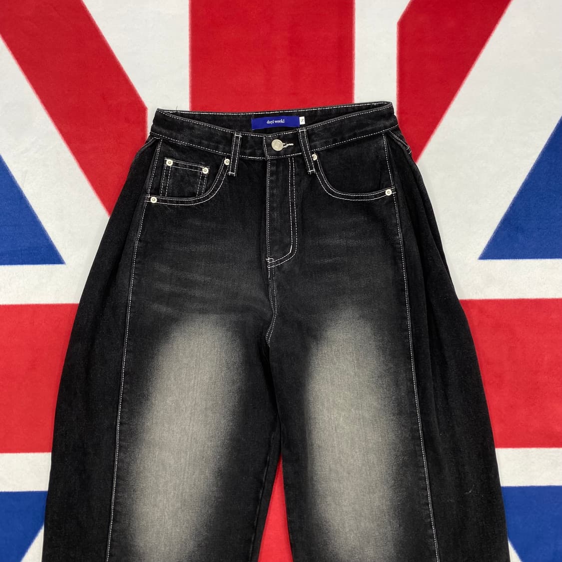 빈티지 흑청데님 벌룬팬츠 여성S  상품이미지2