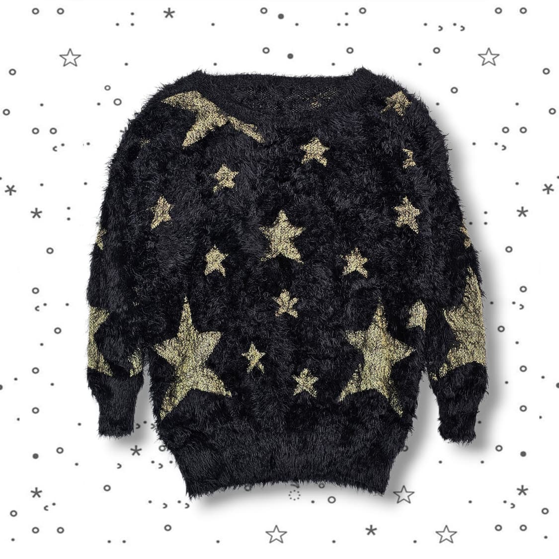  VTG 별 패턴 퍼 니트 상품이미지1