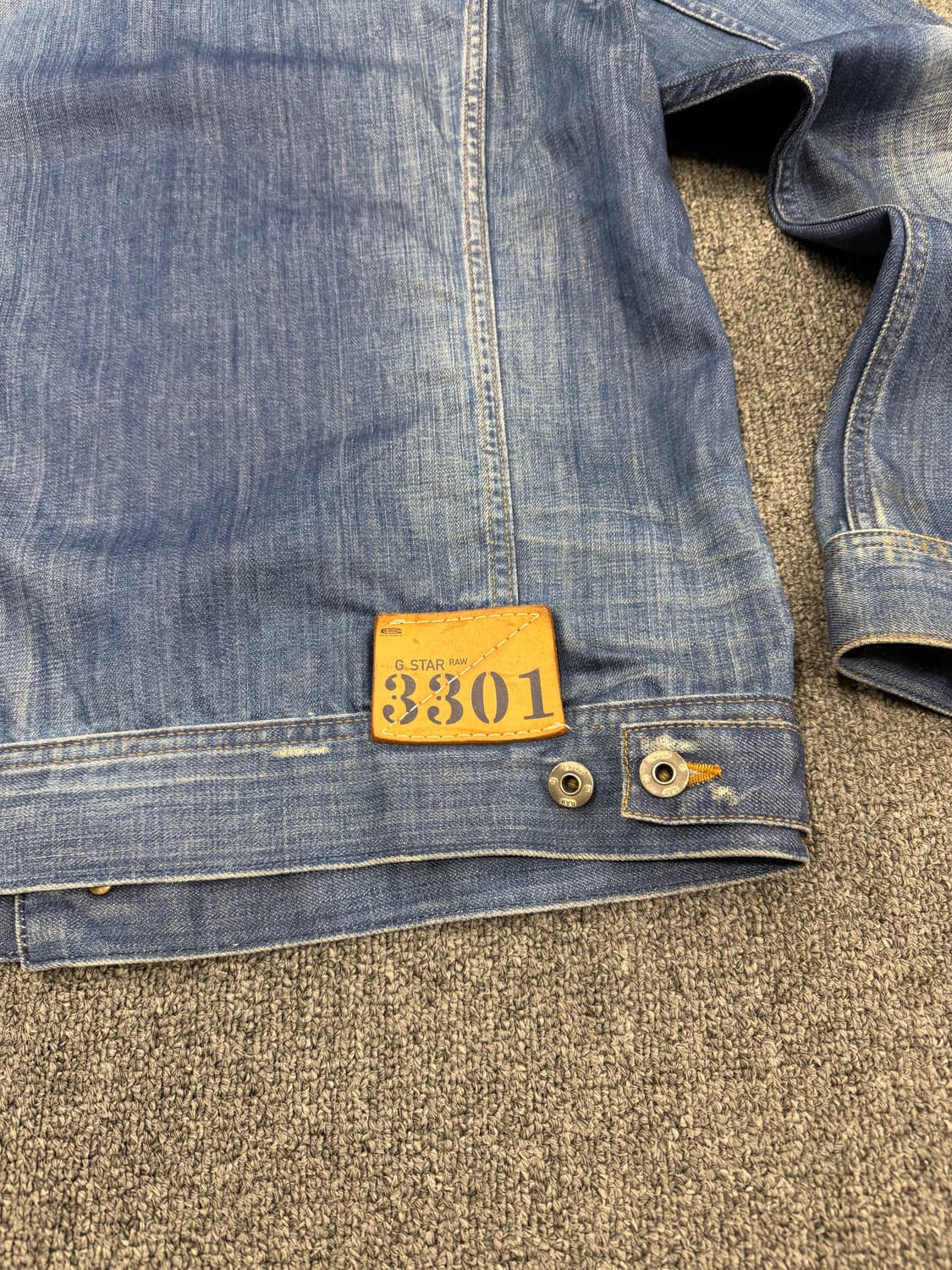 XL) 지스타 빈티지 3301 워싱 데님 자켓 상품이미지5
