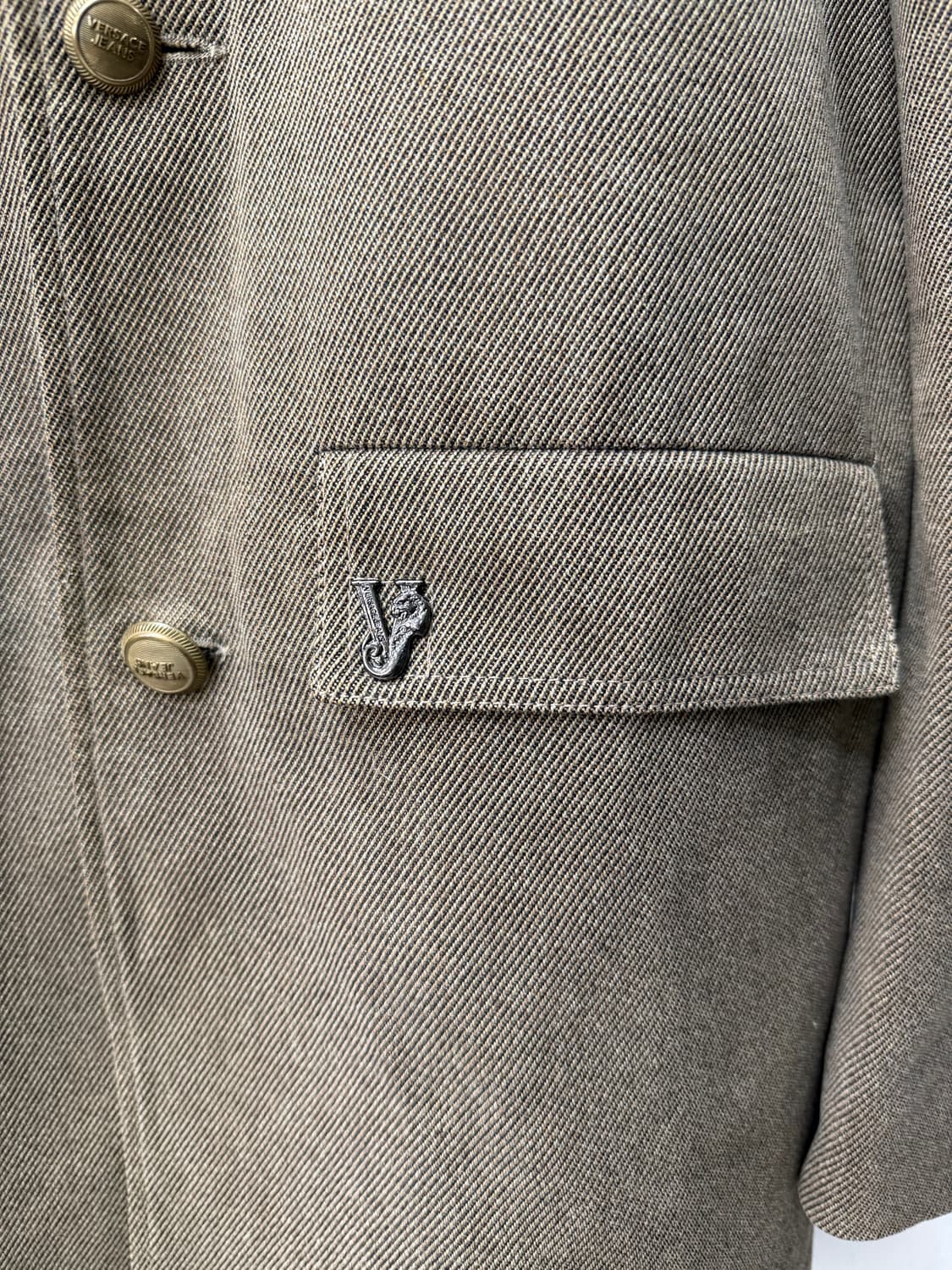 정품) 베르사체 남성 브라운 더블 브레스트 자켓 52(110) 상품이미지3