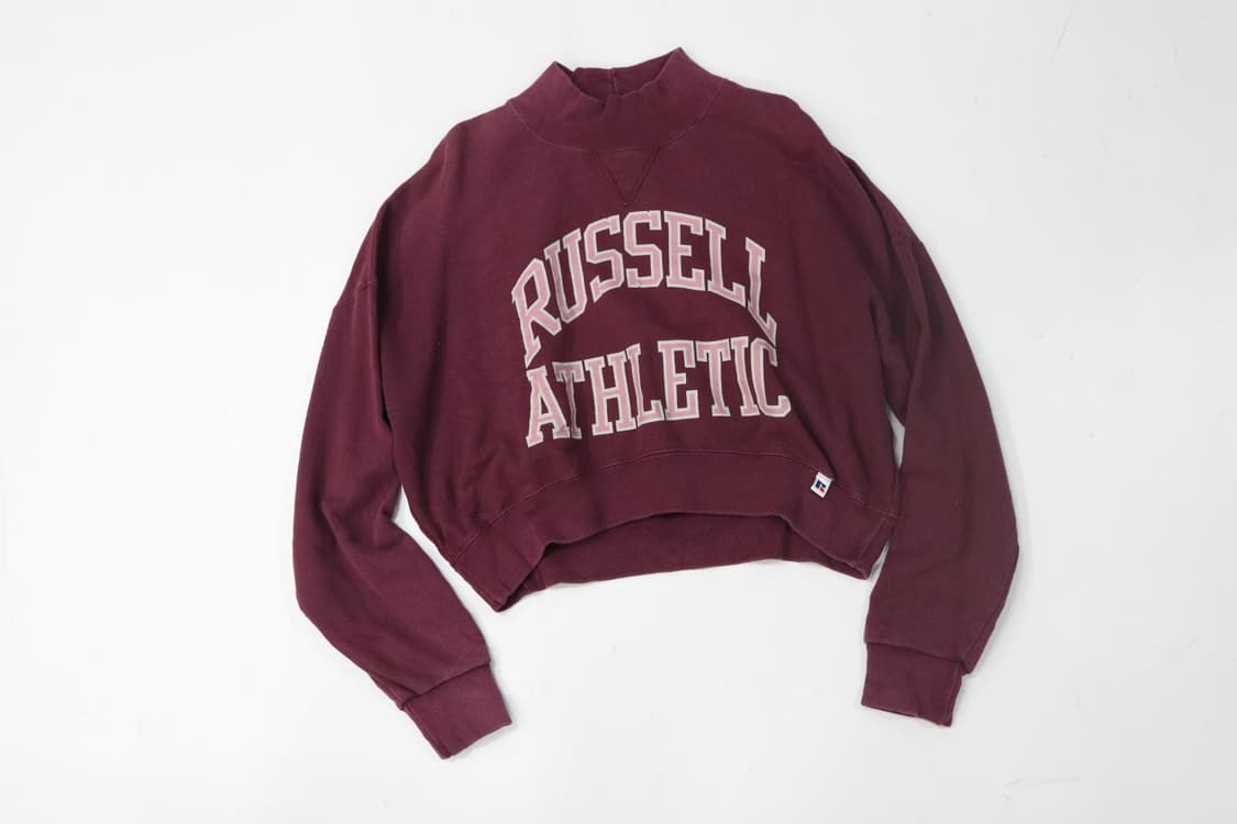 RUSSELL ATHLETIC 러셀 애슬레틱 빈티지 하이넥 크롭 맨투맨 상품이미지2