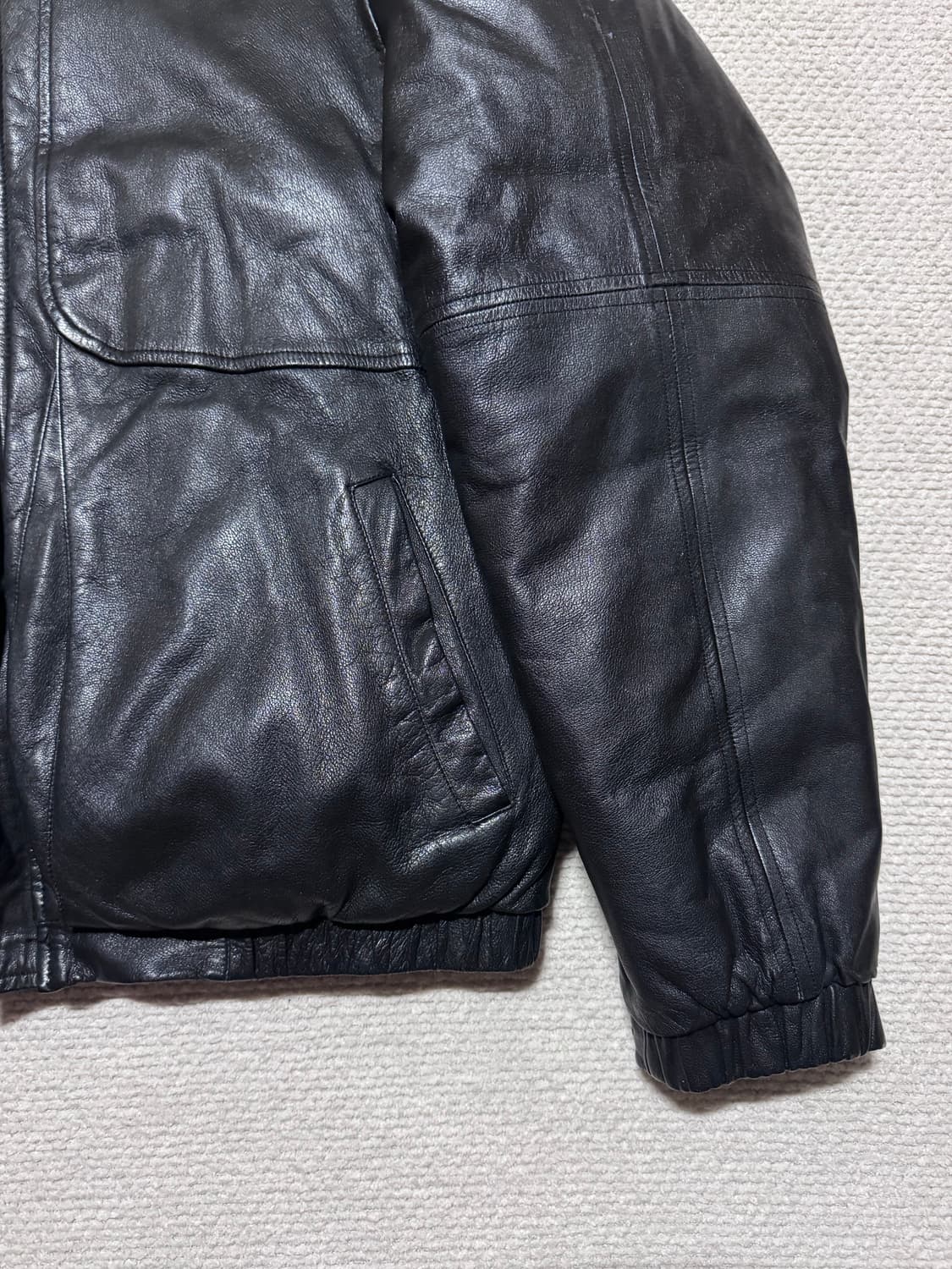 90s 에디바우어 Eddie Bauer 레더 구스다운 페딩 L 상품이미지3