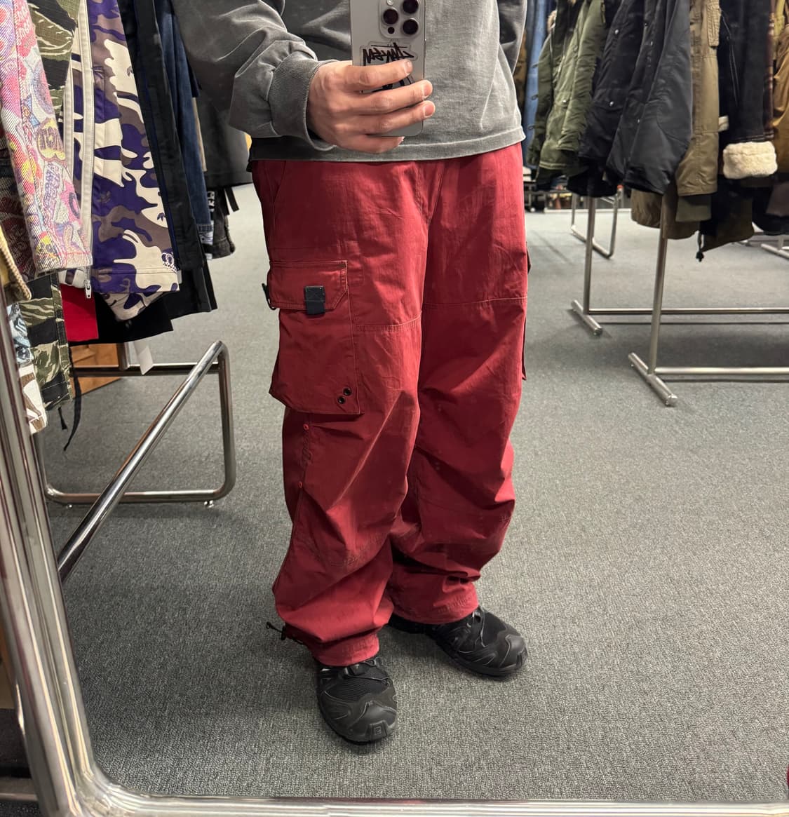 M)Raton Laveur 빈티지 버건디 카고 팬츠(지퍼) 상품이미지2