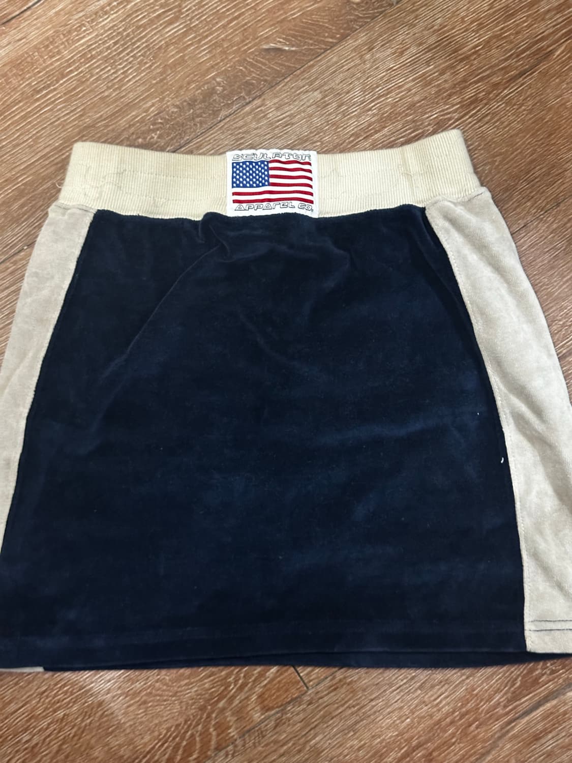 스컬프터 velour track skirt navy 상품이미지4