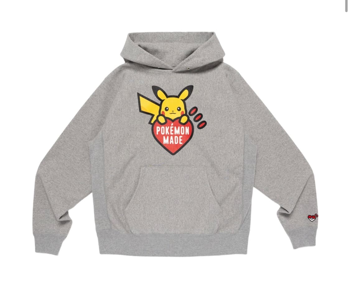 XXL] 휴먼 메이드 x 포켓몬 메이드 헤비웨이트 후드 그레이 상품이미지1