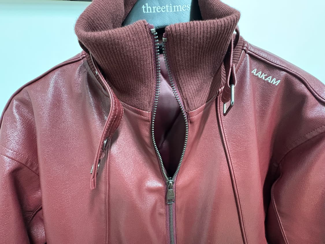 아캄 하이넥 레더 블루종 (와인)  상품이미지5