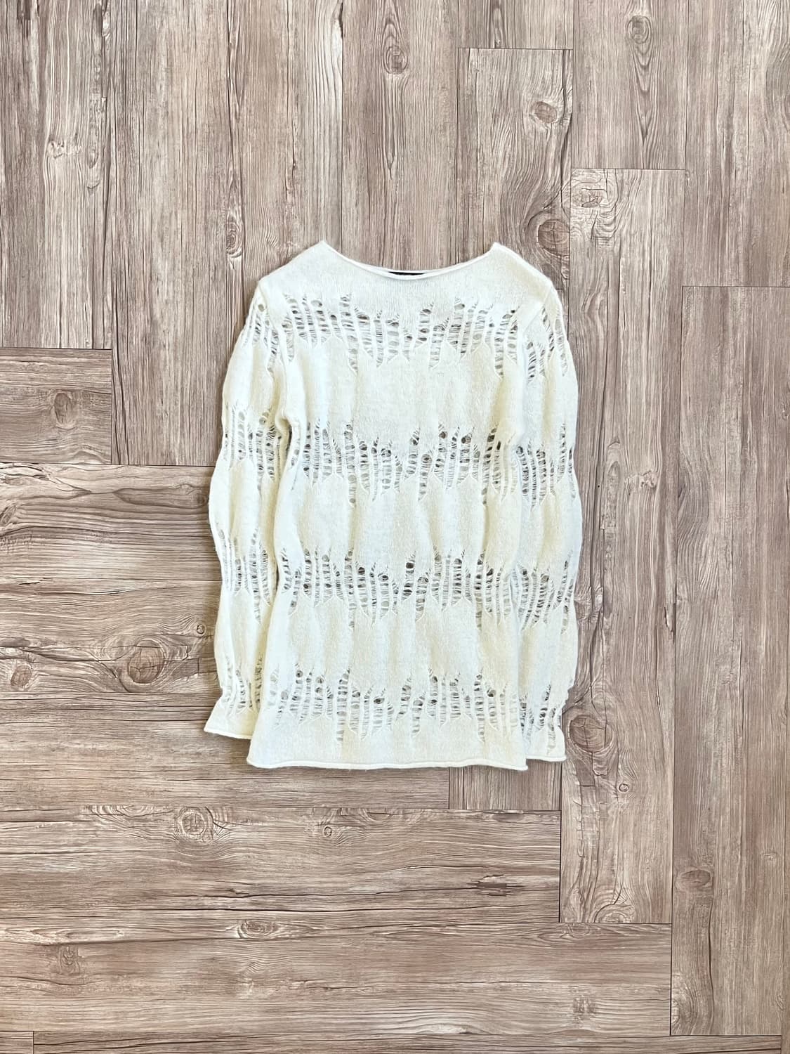 DIAGONAL 다이애그널 시스루 모헤어 스웨터 상품이미지1