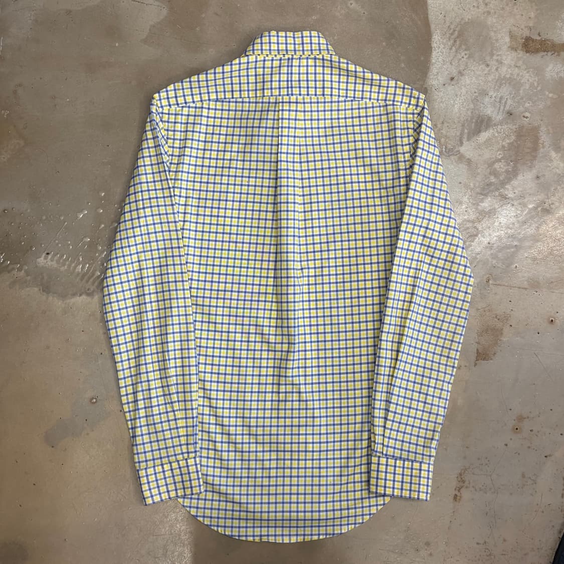 XS 새상품 폴로랄프로렌 슬림핏 스트레치 옥스포드 옐로우 체크셔츠 상품이미지3