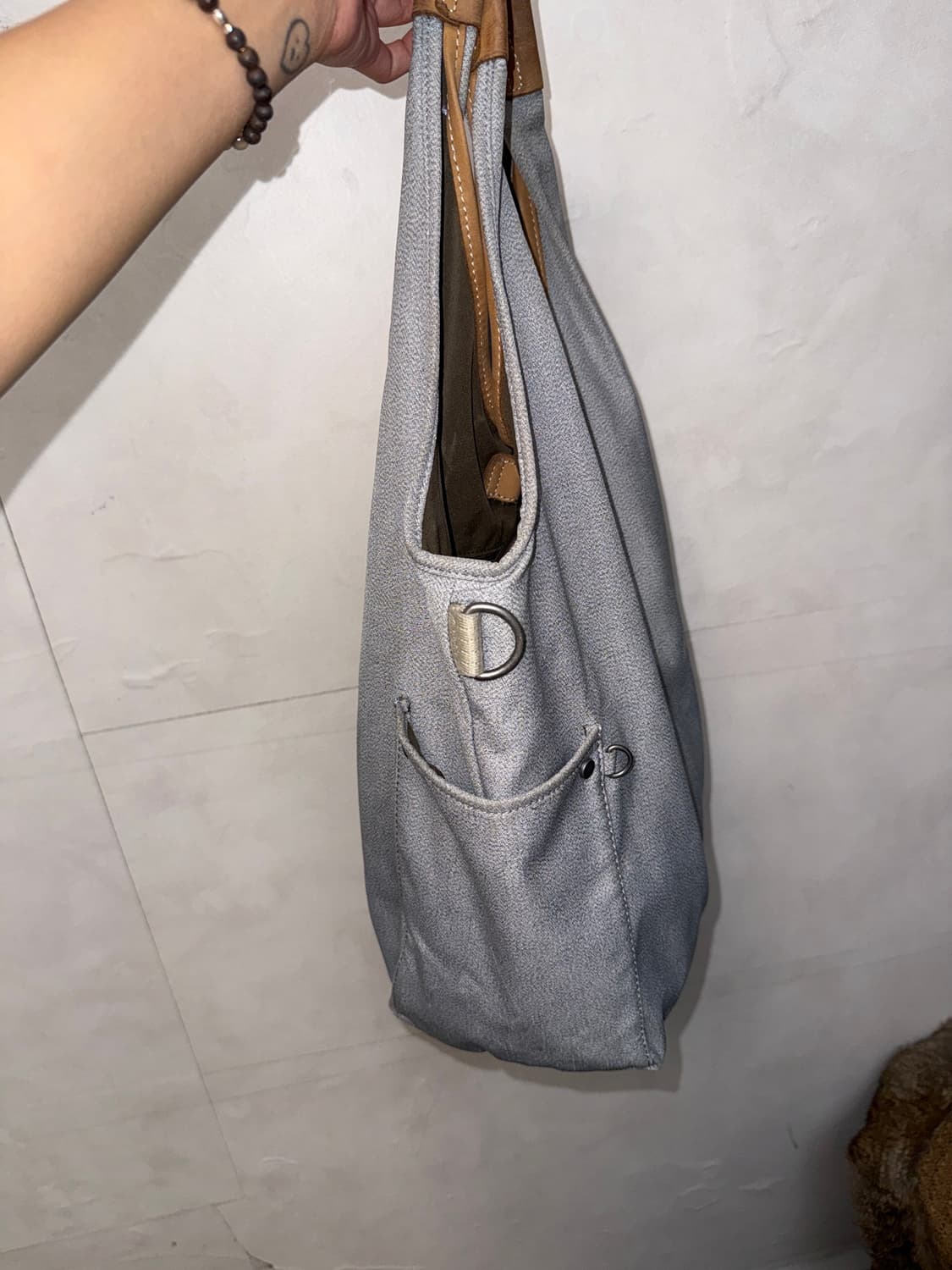 Kipling gray pocket tote shopper bag 상품이미지4