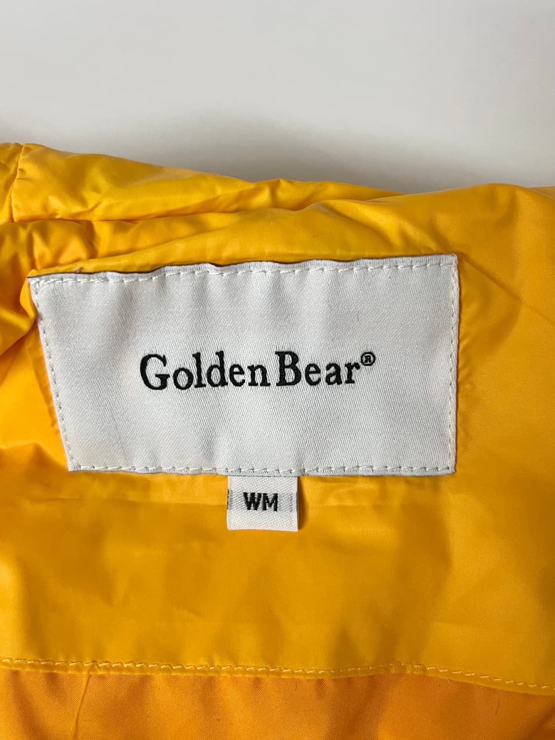 M) 골든베어 여성 스마일 로고 퀼팅 점퍼 옐로우 상품이미지4