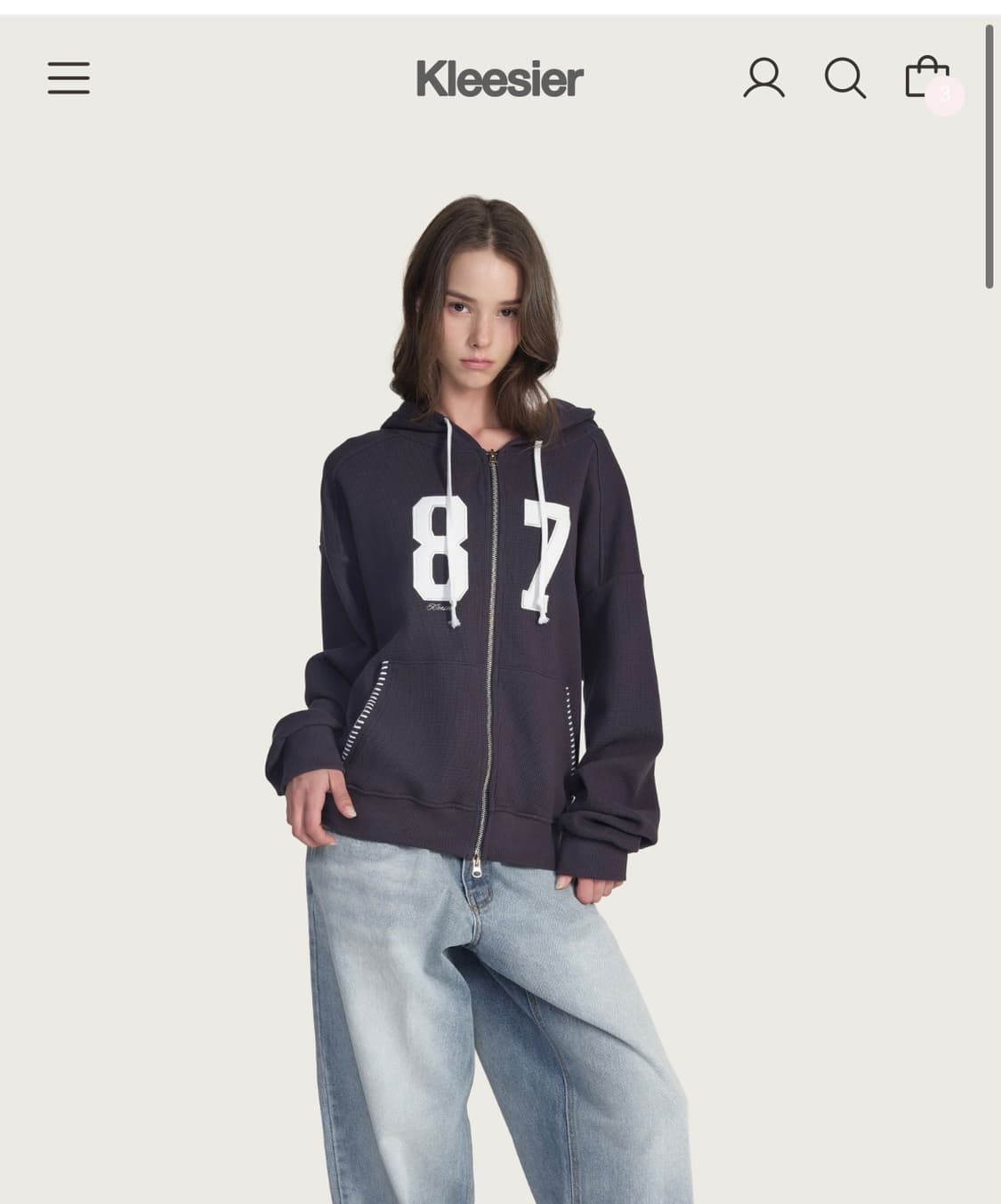 양도 클리시어 와플 후드집업 상품이미지2