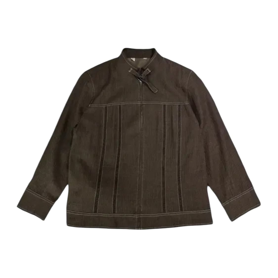 Brown Linen Zip-up Shirt Jacket 상품이미지1