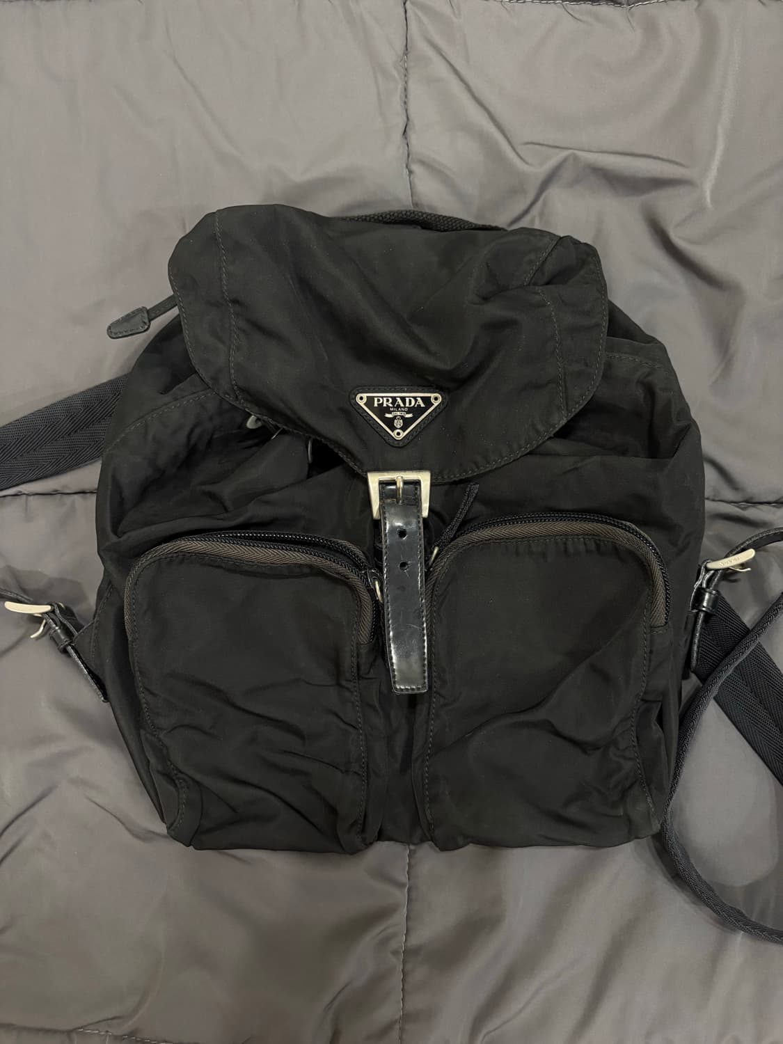 프라다 나일론 백팩 블랙 상품이미지2