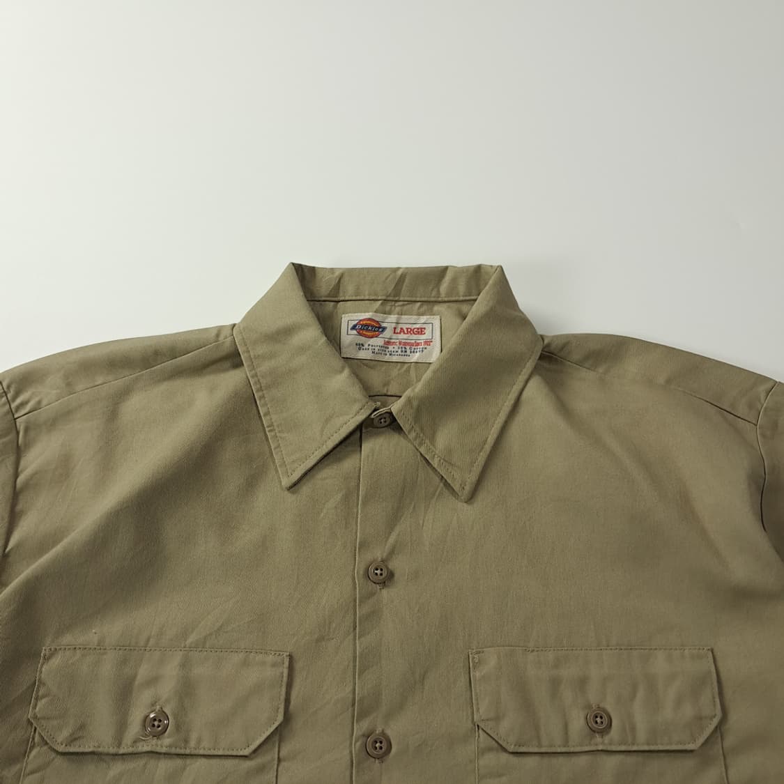 CK706 L 디키즈 90s 올리브카키 반팔 워크 셔츠 남방 상품이미지2