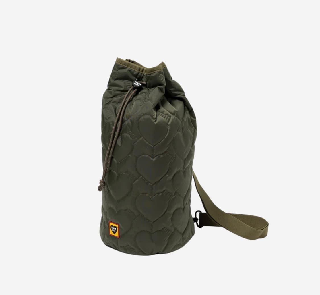 휴먼 메이드 하트 퀼팅 본삭 올리브 드랩 상품이미지1