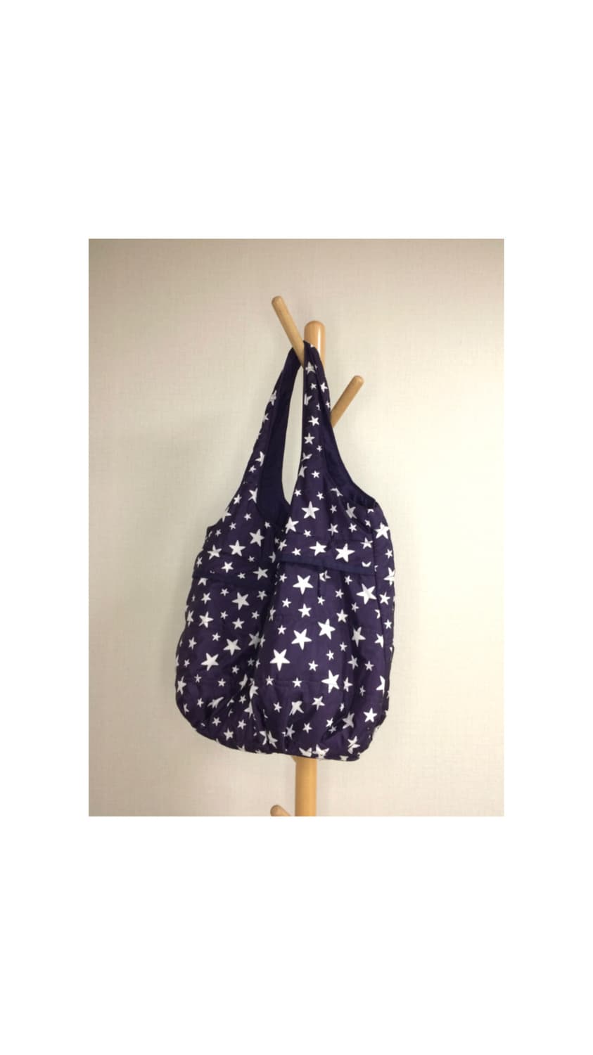 빈티지 별 무늬 패턴 네이비 딥퍼플 숄더백 상품이미지2