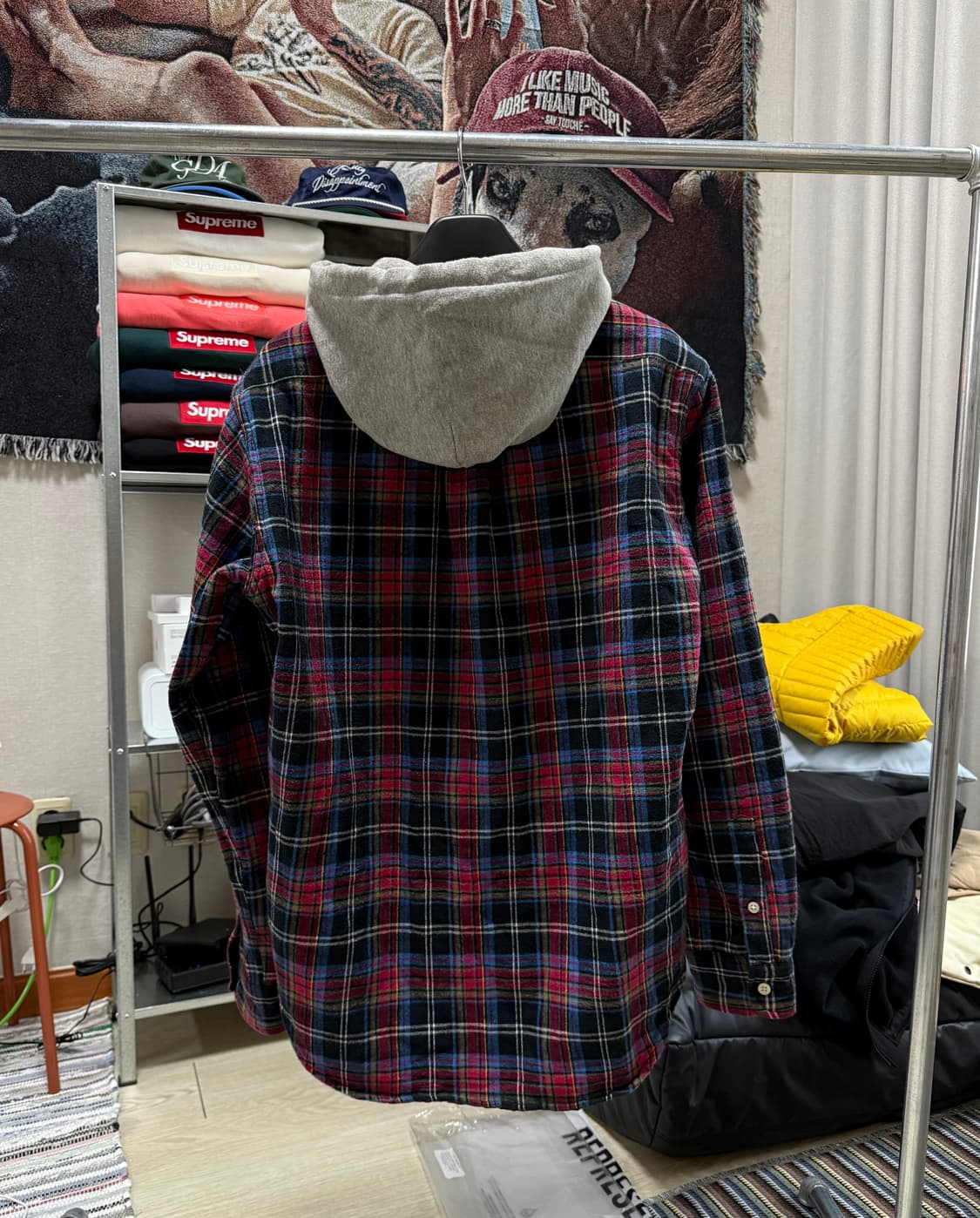 네펜데스 뉴욕 후드 체크 셔츠 상품이미지2