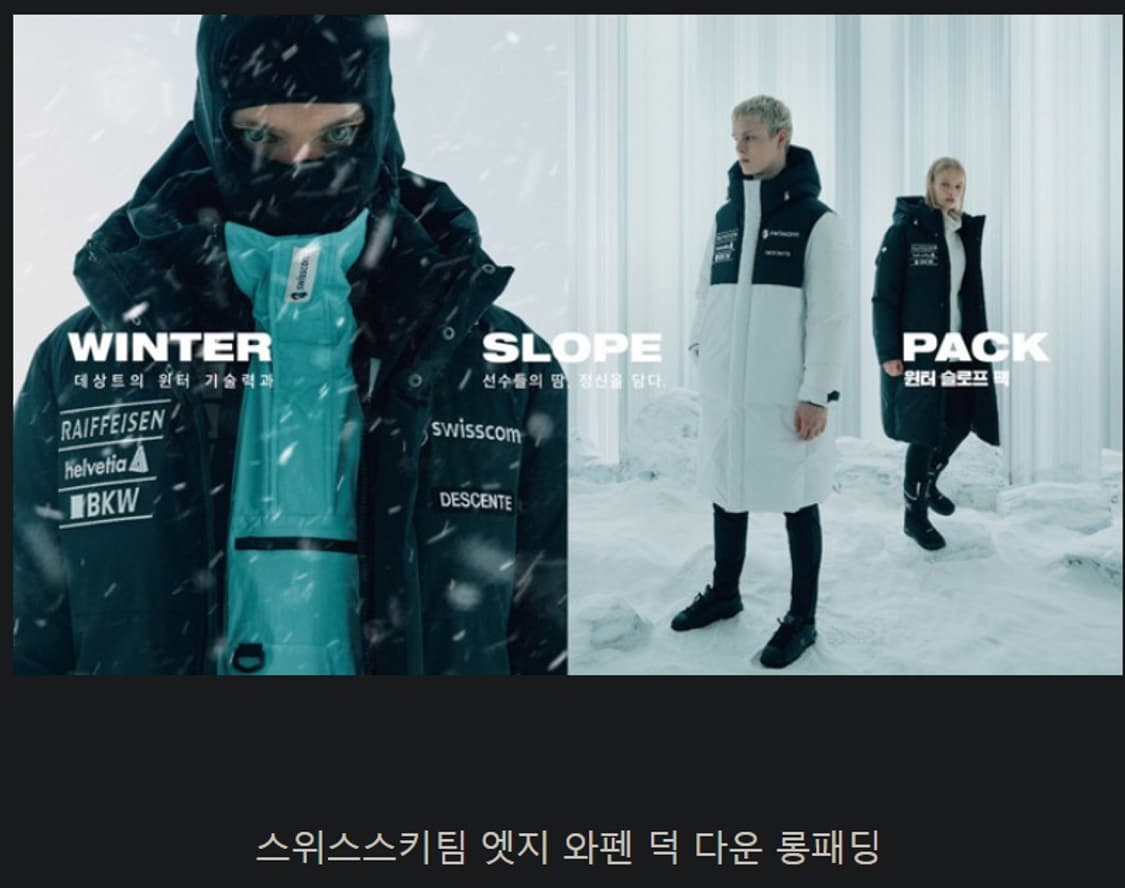 데상트 스위스 스키팀 엣지 와펜  롱패딩 점퍼 상품이미지10