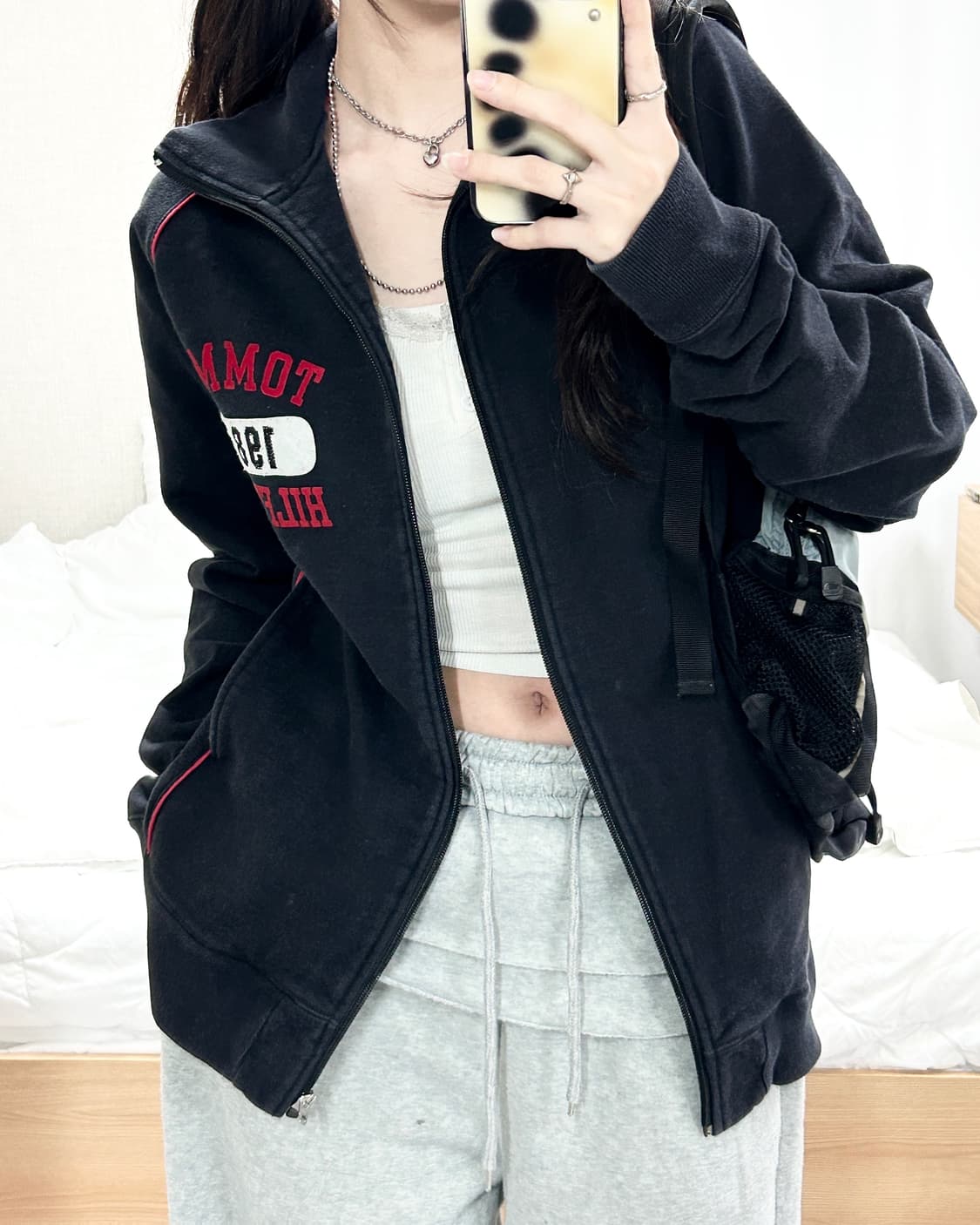 타미힐피거 블랙 코튼집업 상품이미지3