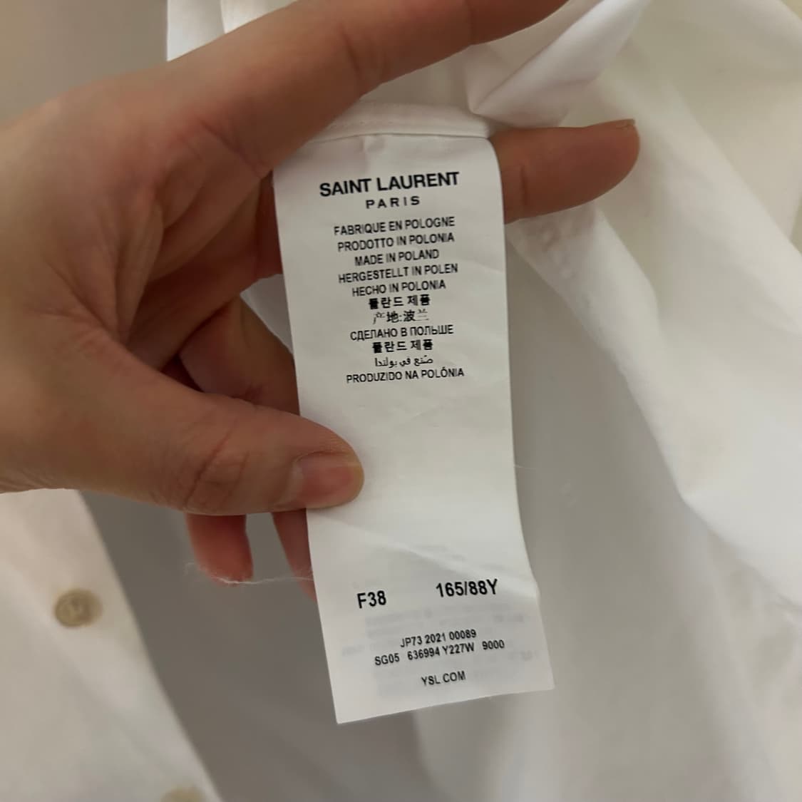 생로랑 기본 화이트 셔츠 상품이미지4