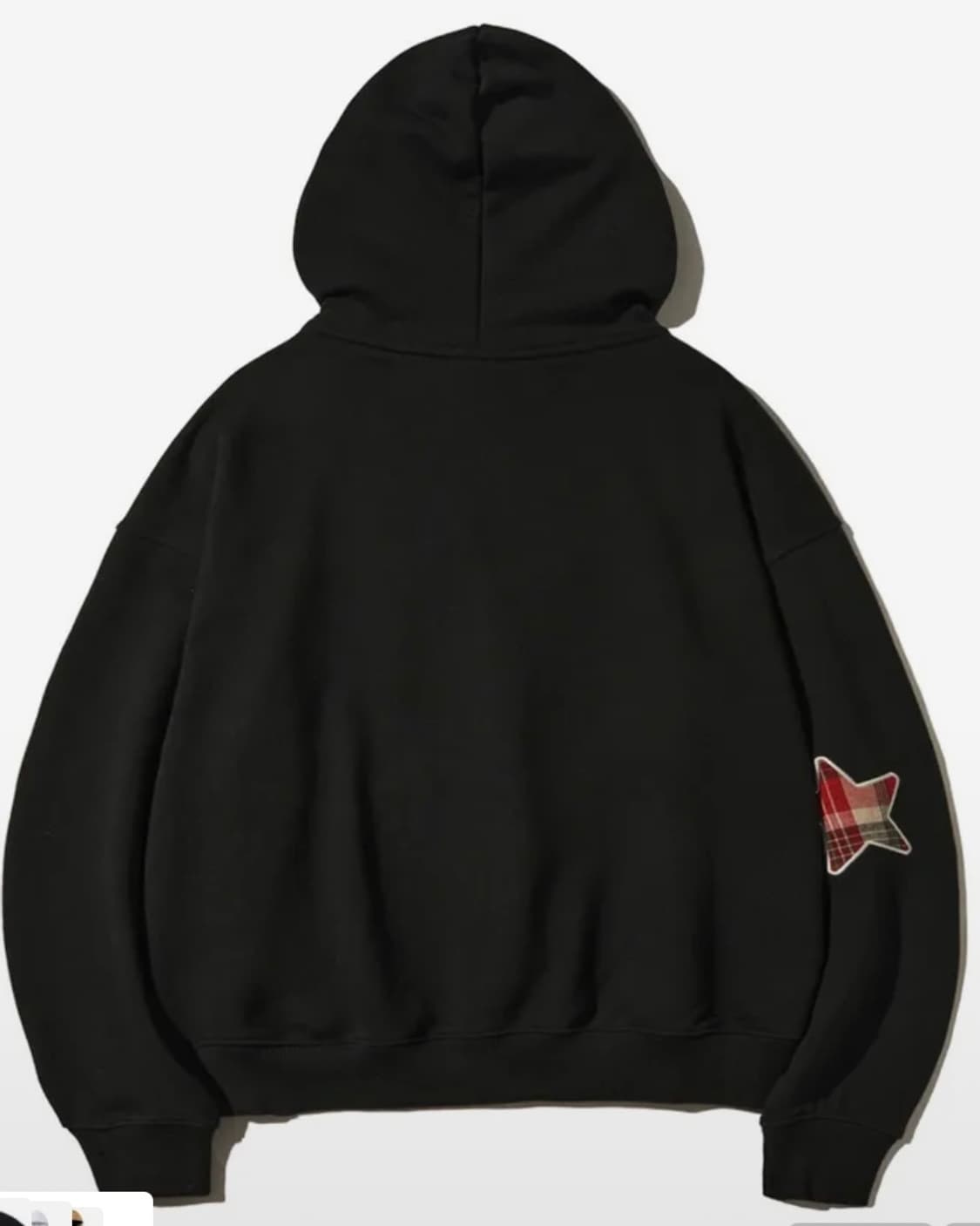 피지컬 에듀케이션 디파트먼트 체크 스타테일 엘보우 패치 후드집업 블랙  상품이미지2