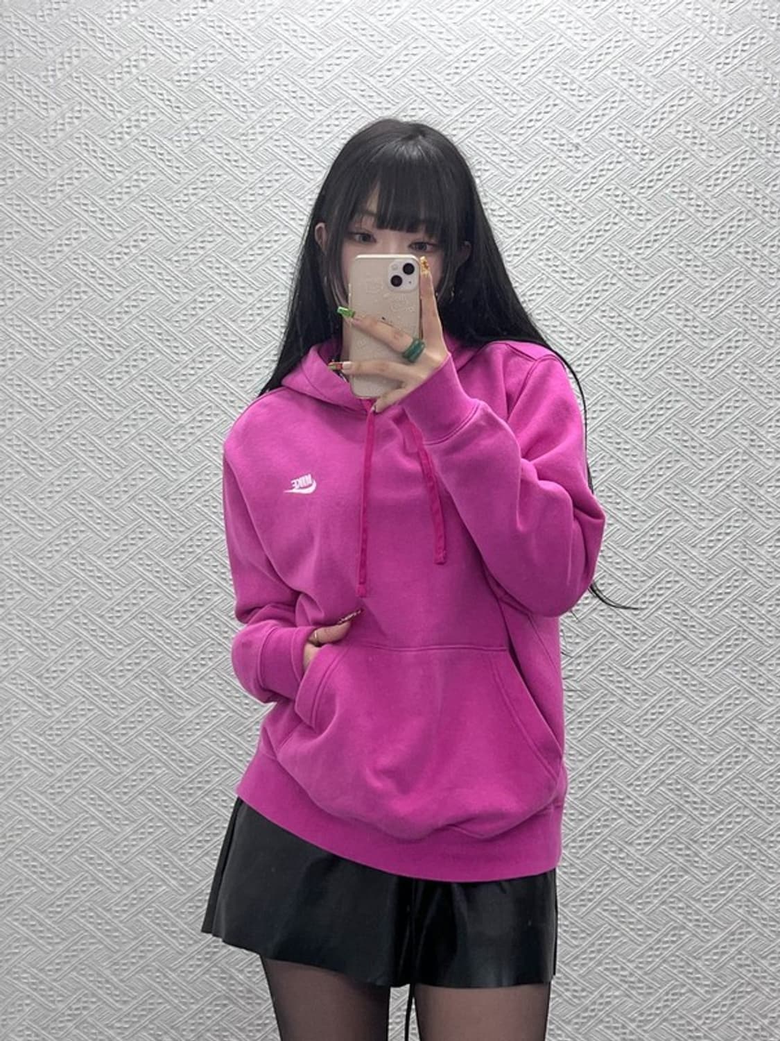 나이키 NSW 클럽 플리스 풀오버 Y2K 핫핑크 후드티 XL C09573 상품이미지2