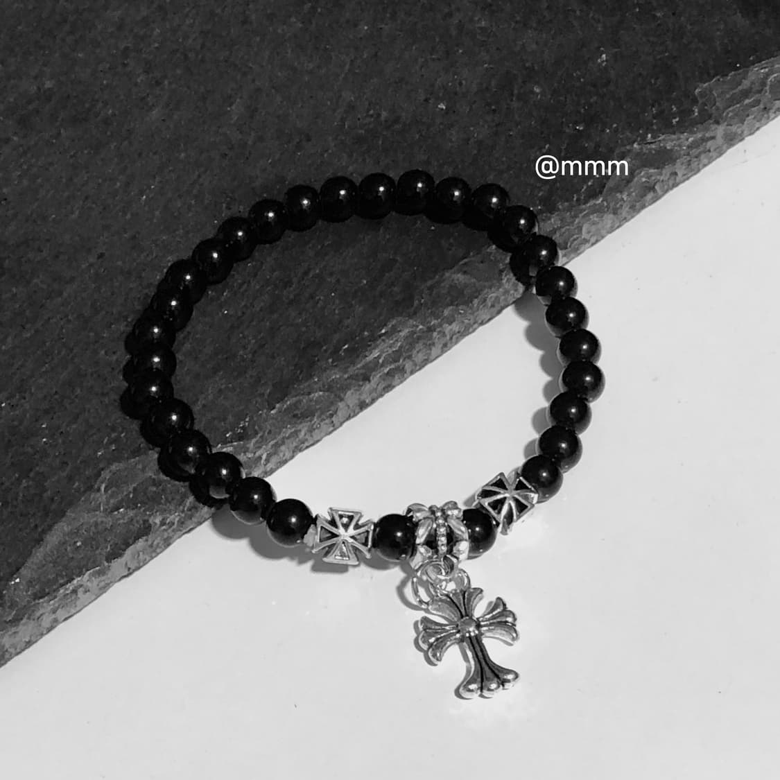 (Unisex) 크로스 스톤볼 팔찌2 상품이미지4