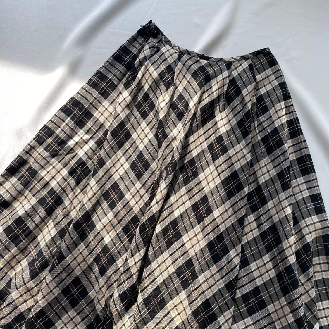 빈티지 체크 플리츠 스커트 상품이미지2