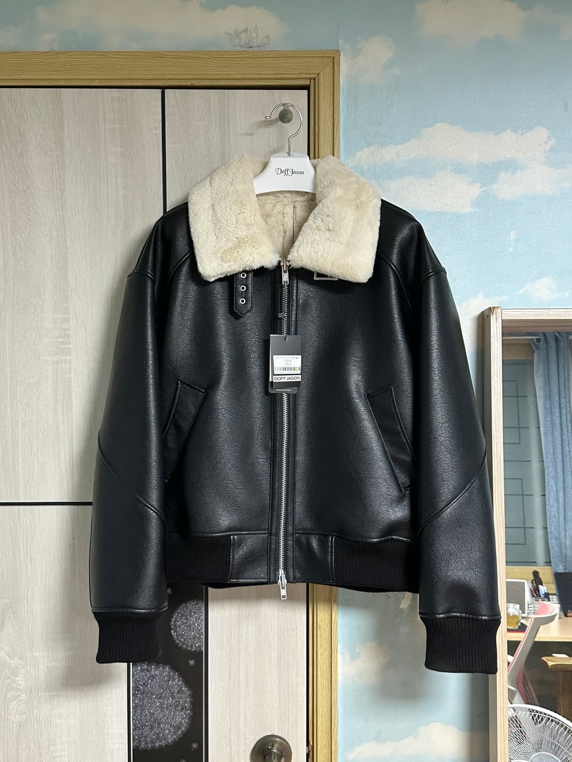 (새상품/XL) 도프제이슨 크리즈 빈티지 무톤 봄버 CREAM 상품이미지2