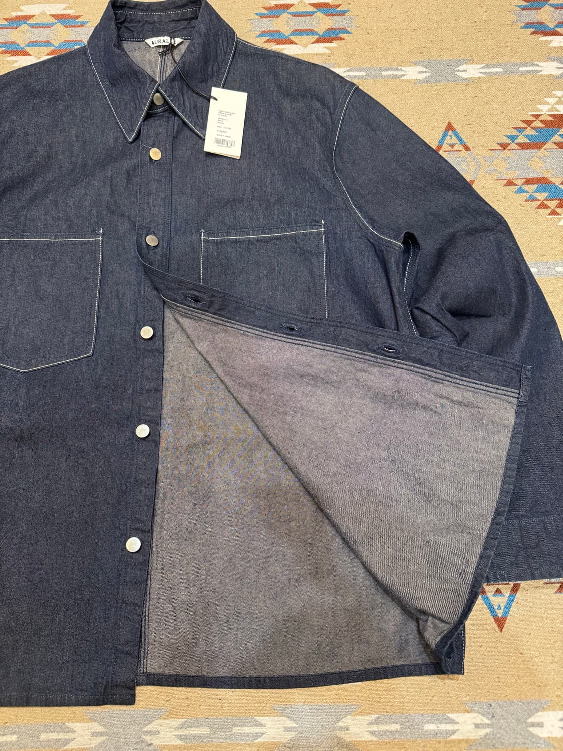 [4][XL] 오라리 하드 트위스트 라이트 데님 셔츠 블루종  상품이미지3