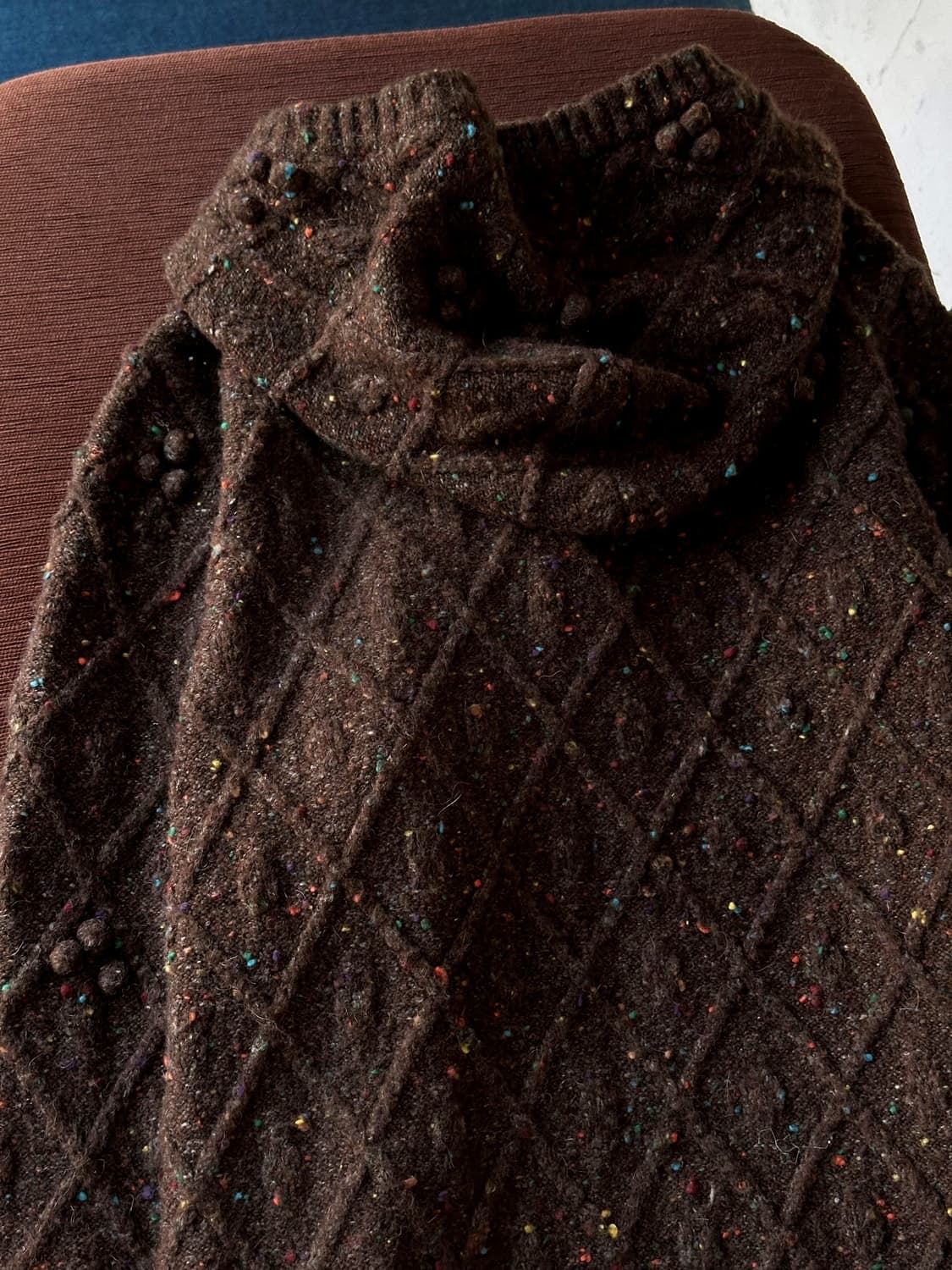 Design patterned hooded long knit jacket 상품이미지6