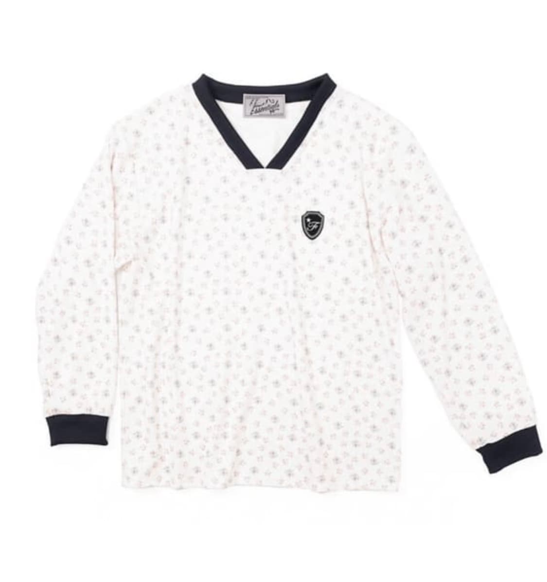 샵페어리 V neck flower terry shirt 상품이미지1
