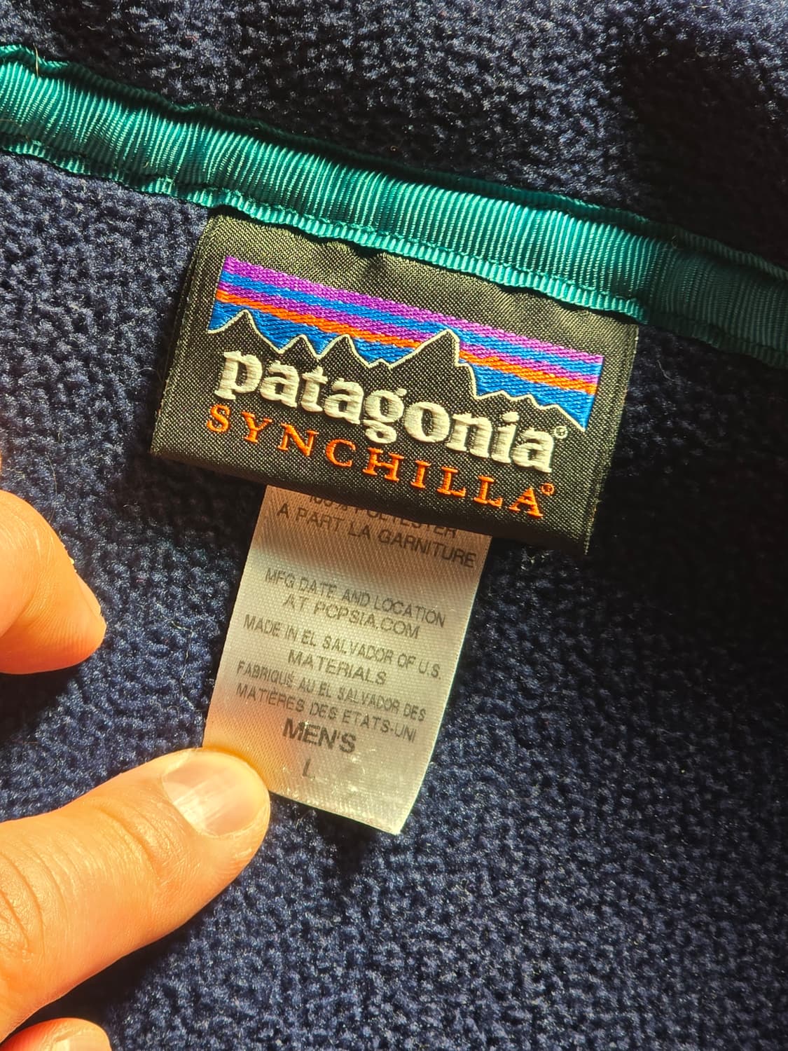 파타고니아 신칠라 스냅티 베이지 네이비 L 헤비웨이트 상품이미지4