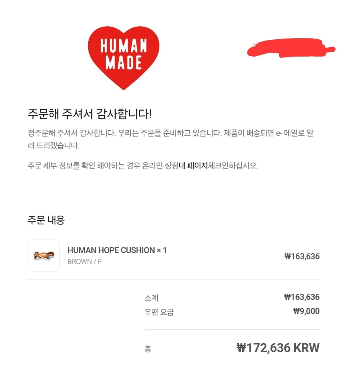 휴먼 메이드 휴먼 호프 쿠션 브라운 상품이미지2