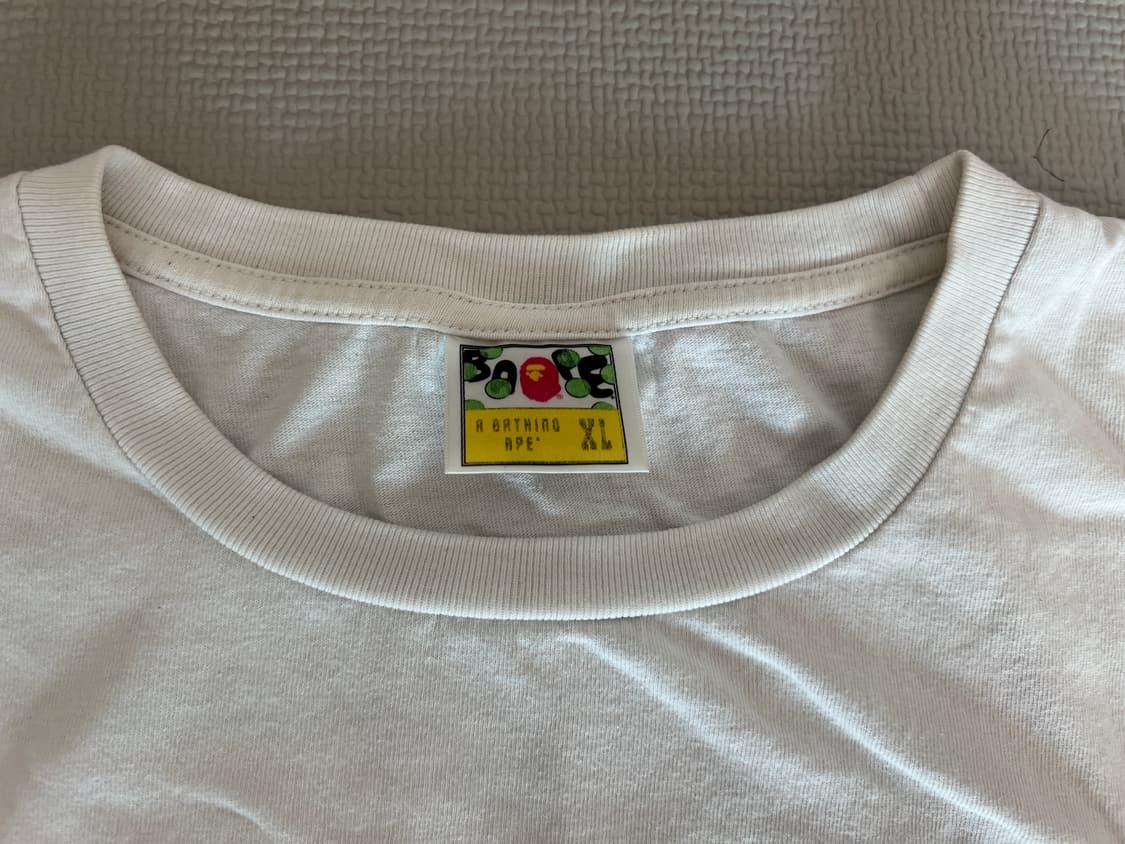 베이프 반팔티(화이트/브라운) XL 상품이미지3