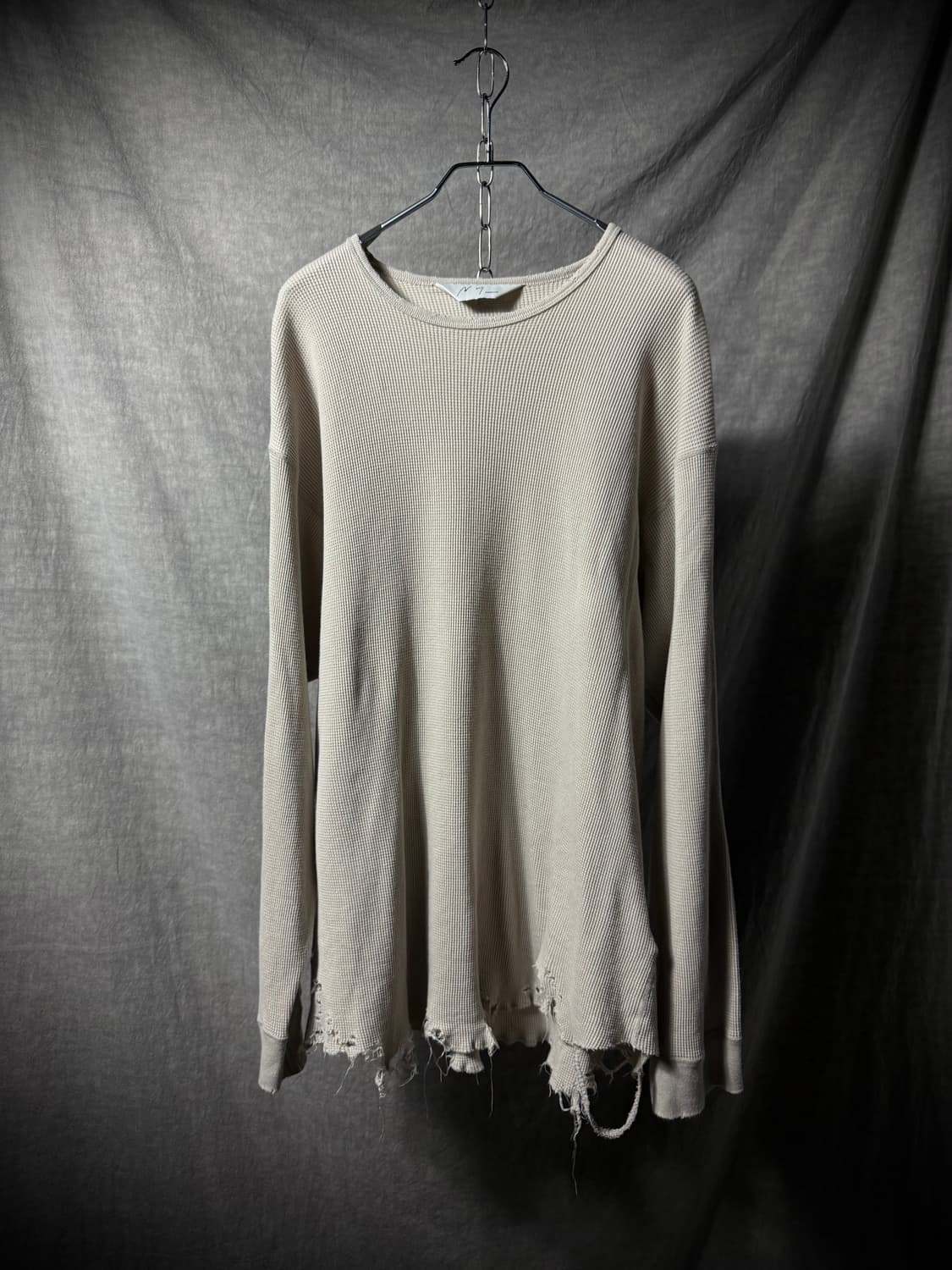 ANCELLM Distressed Waffle Knit   상품이미지1