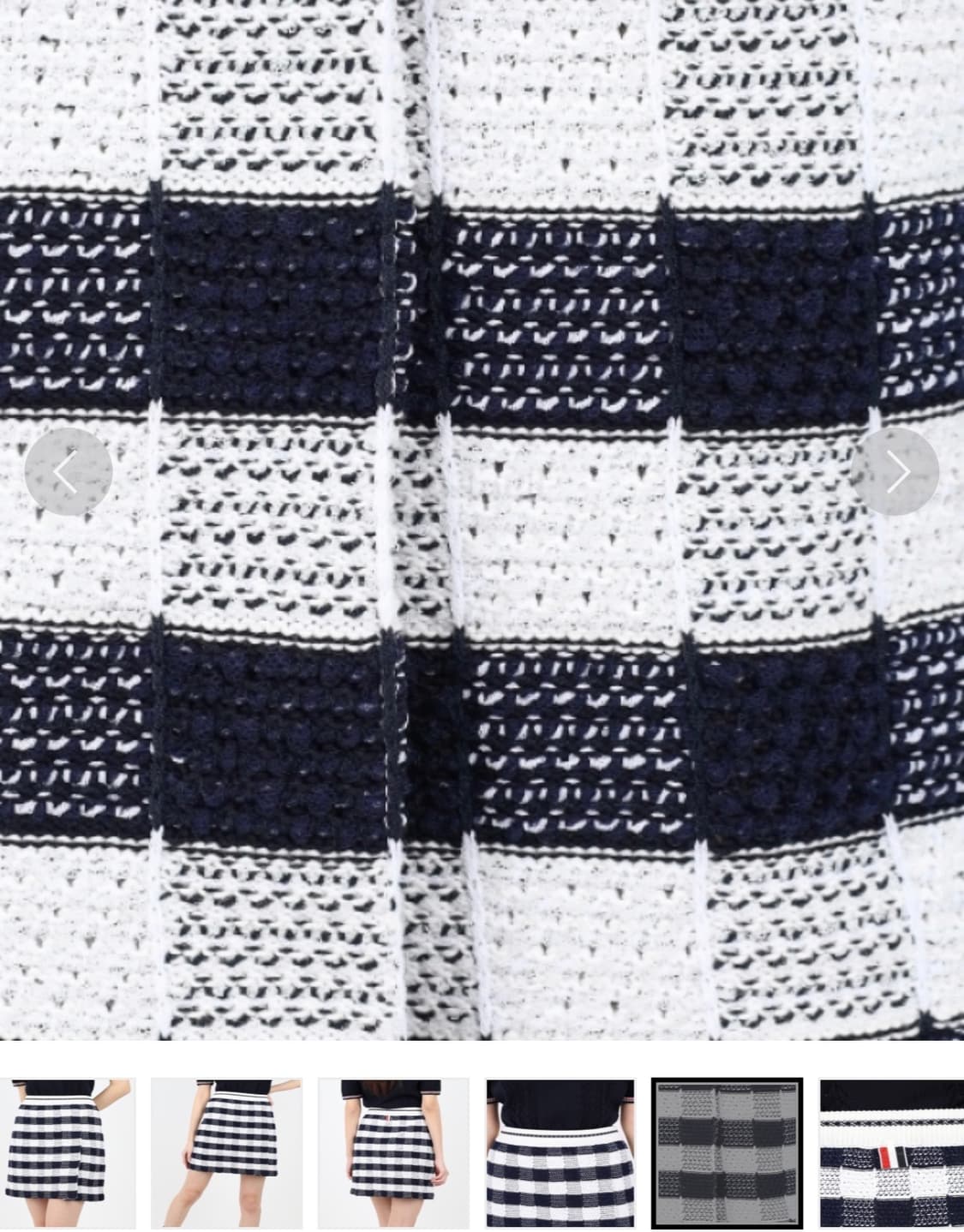 [새상품/정품] 톰브라운 체크 니트 스커트 상품이미지5