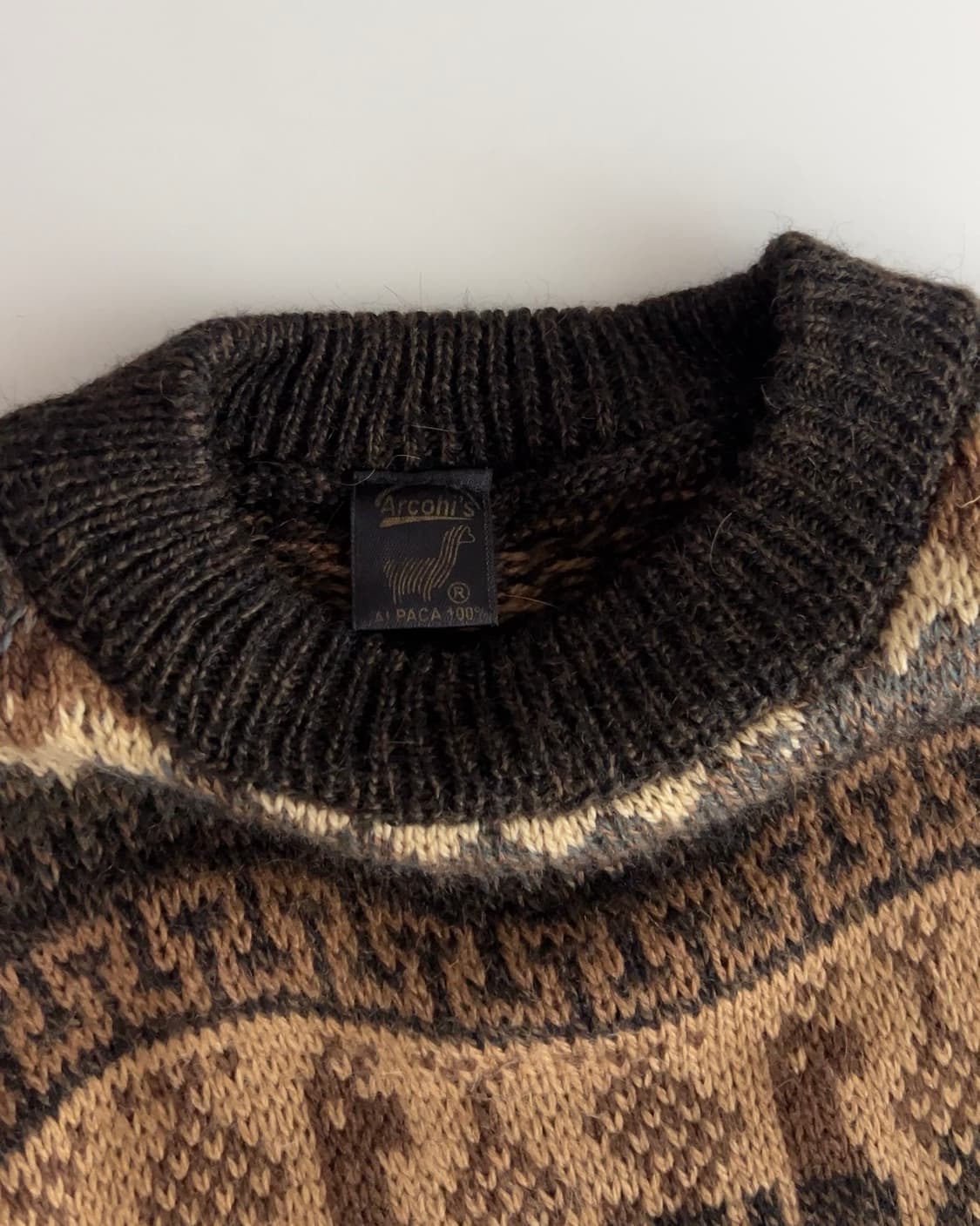 아르코히스 빈티지 패턴 알파카 니트 100 정도 상품이미지3