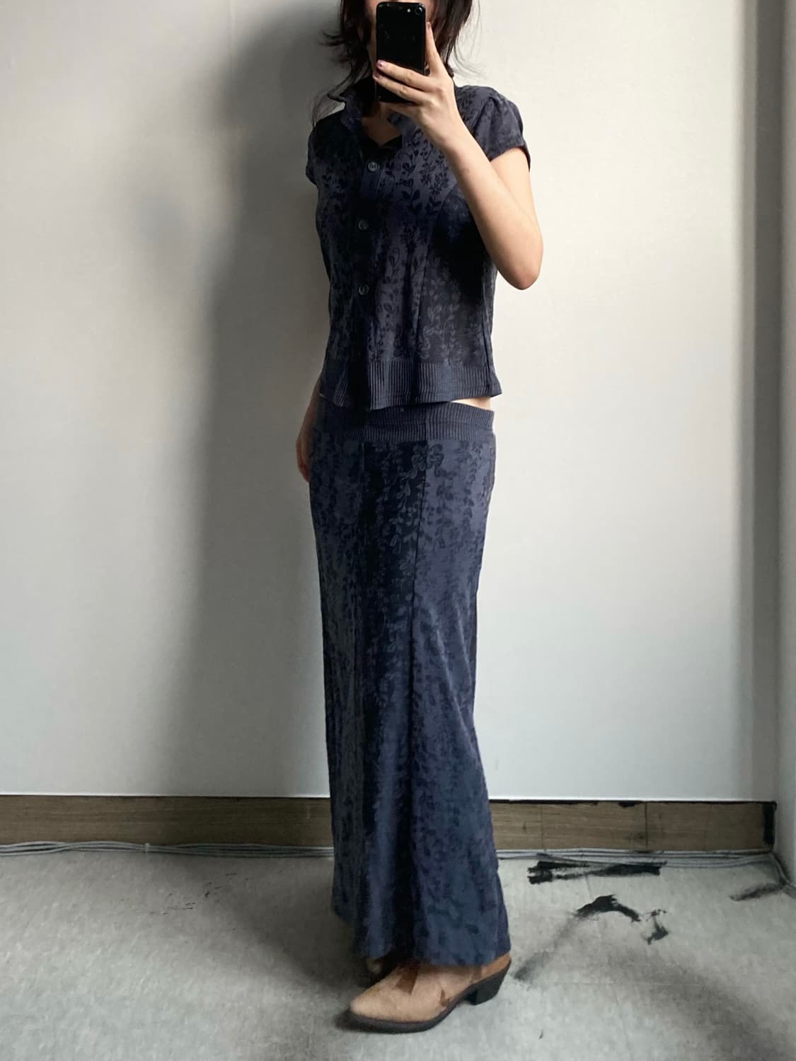 플라워 니트 투피스 set 상품이미지2