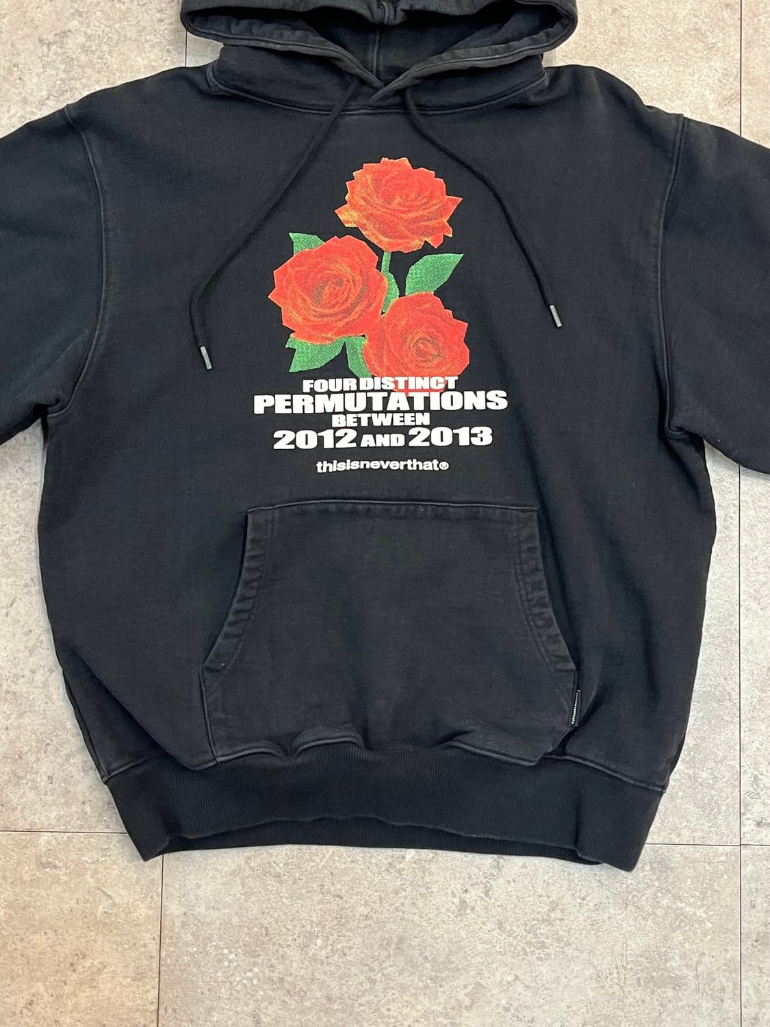 디스이즈네버뎃 기모 장미 스웻 후드티 블랙 M #csz2268 상품이미지6