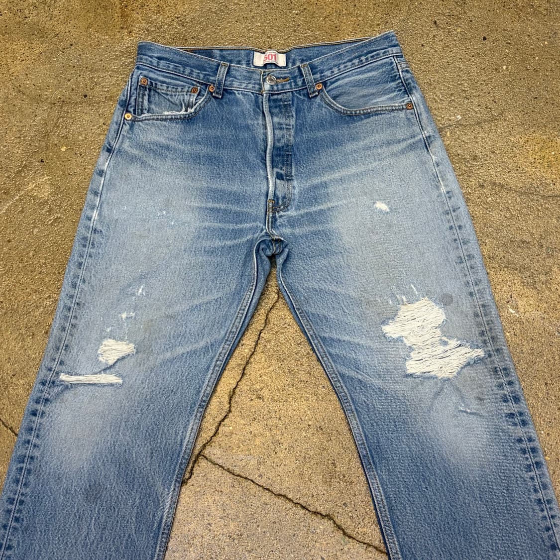 00s USA 빈티지 리바이스 501 찢청 청바지 상품이미지2
